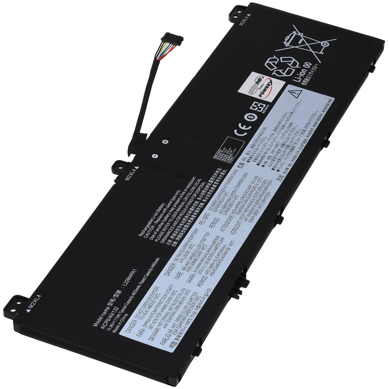 Powery Akku kompatibel mit Lenovo Typ L22C4PA1, 15,36V, Li-Polymer
