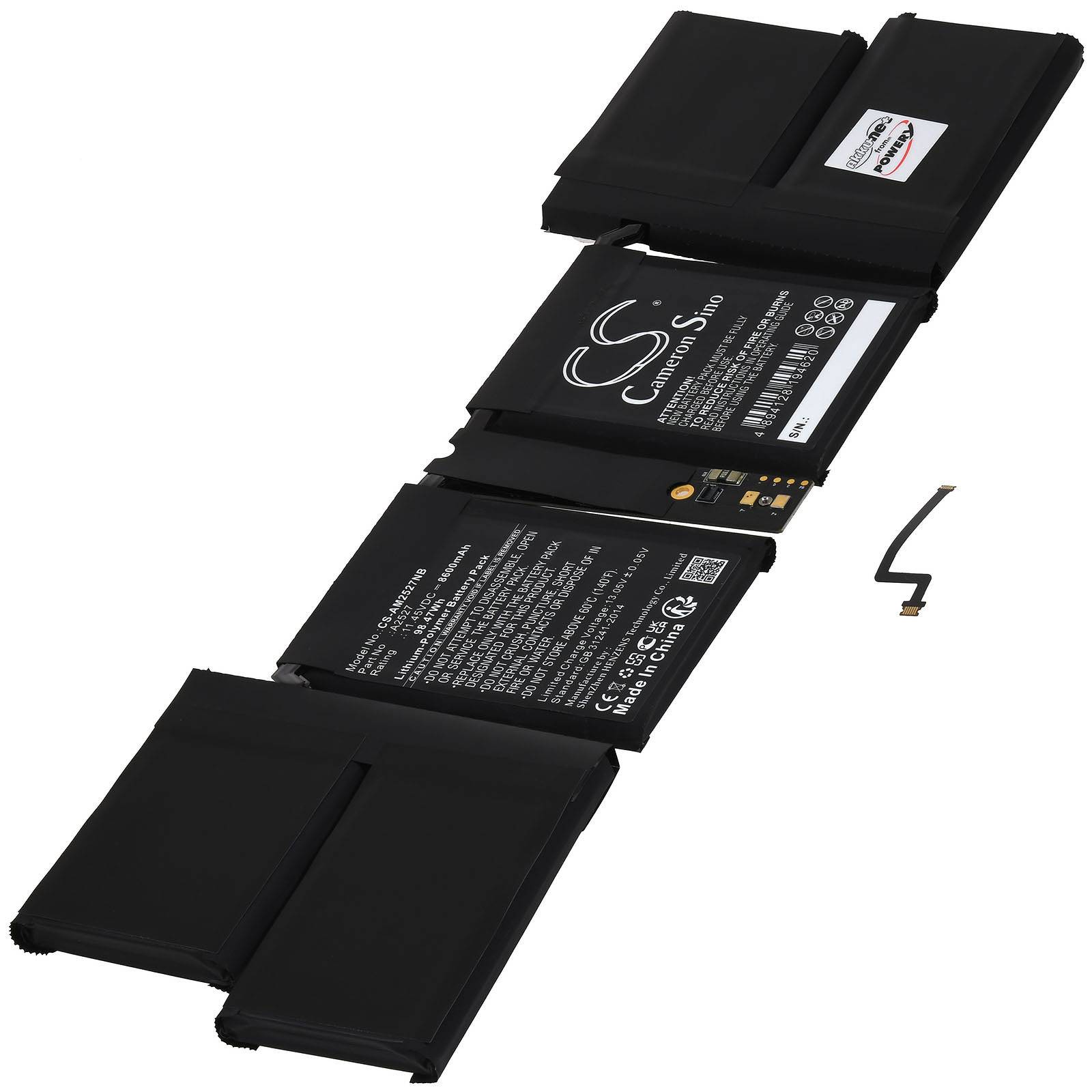 Powery Akku für Apple MK183LL/A Laptop, 11,45V, Li-Polymer