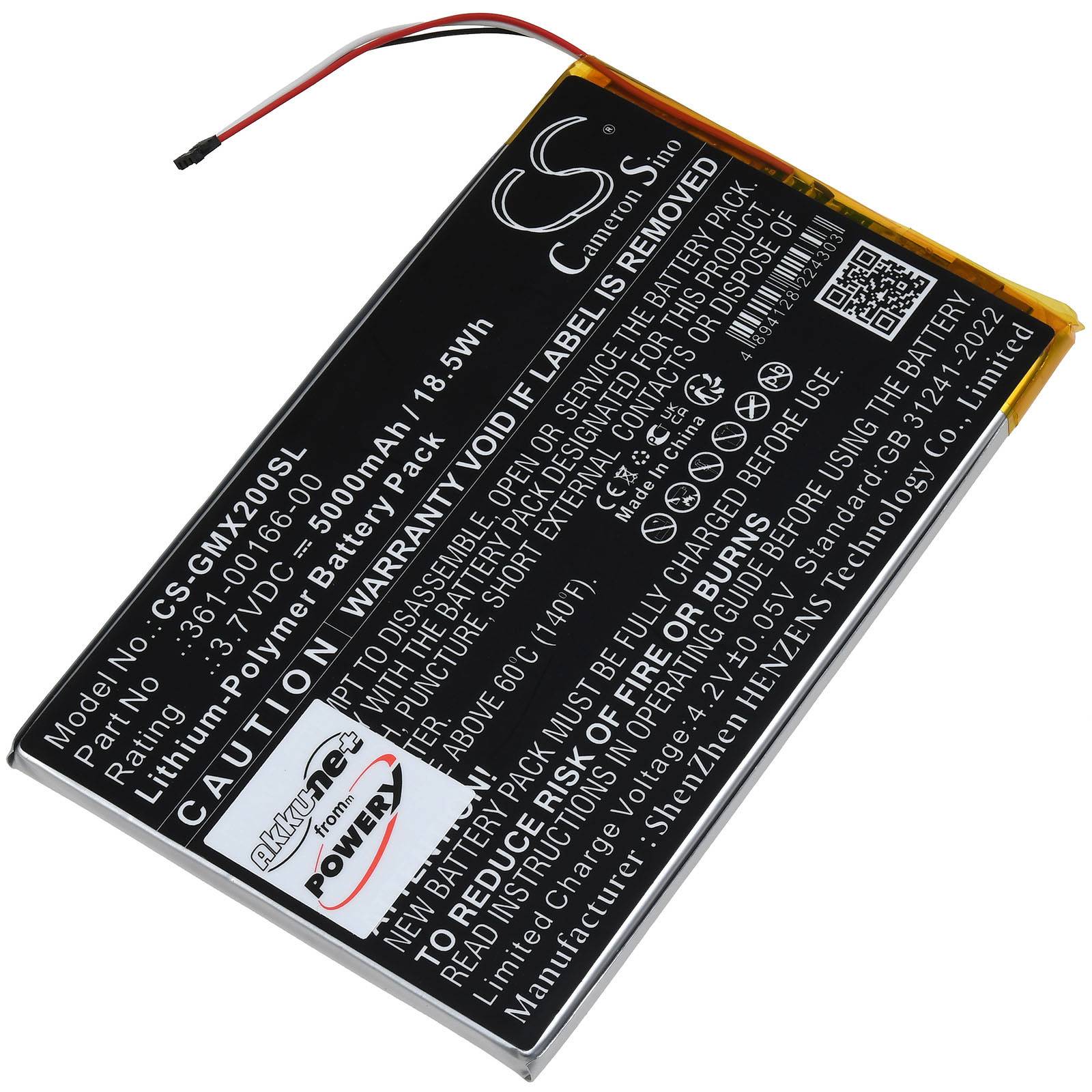 Powery Akku für Garmin Zumo XT2 GPS-Navigation, 3,7V, Li-Polymer