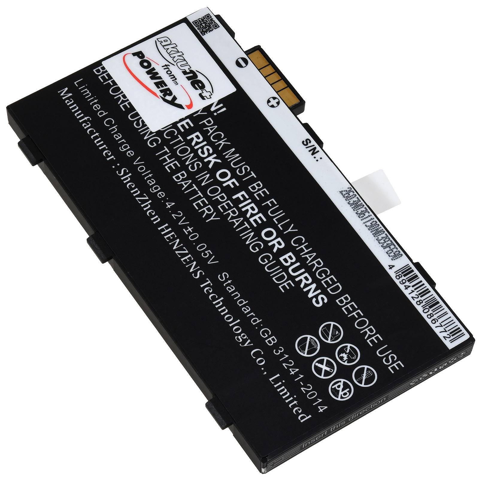 Powery Akku kompatibel mit Motorola Typ BTRY-TC55-44MA1-01, 3,7V, Li-Polymer