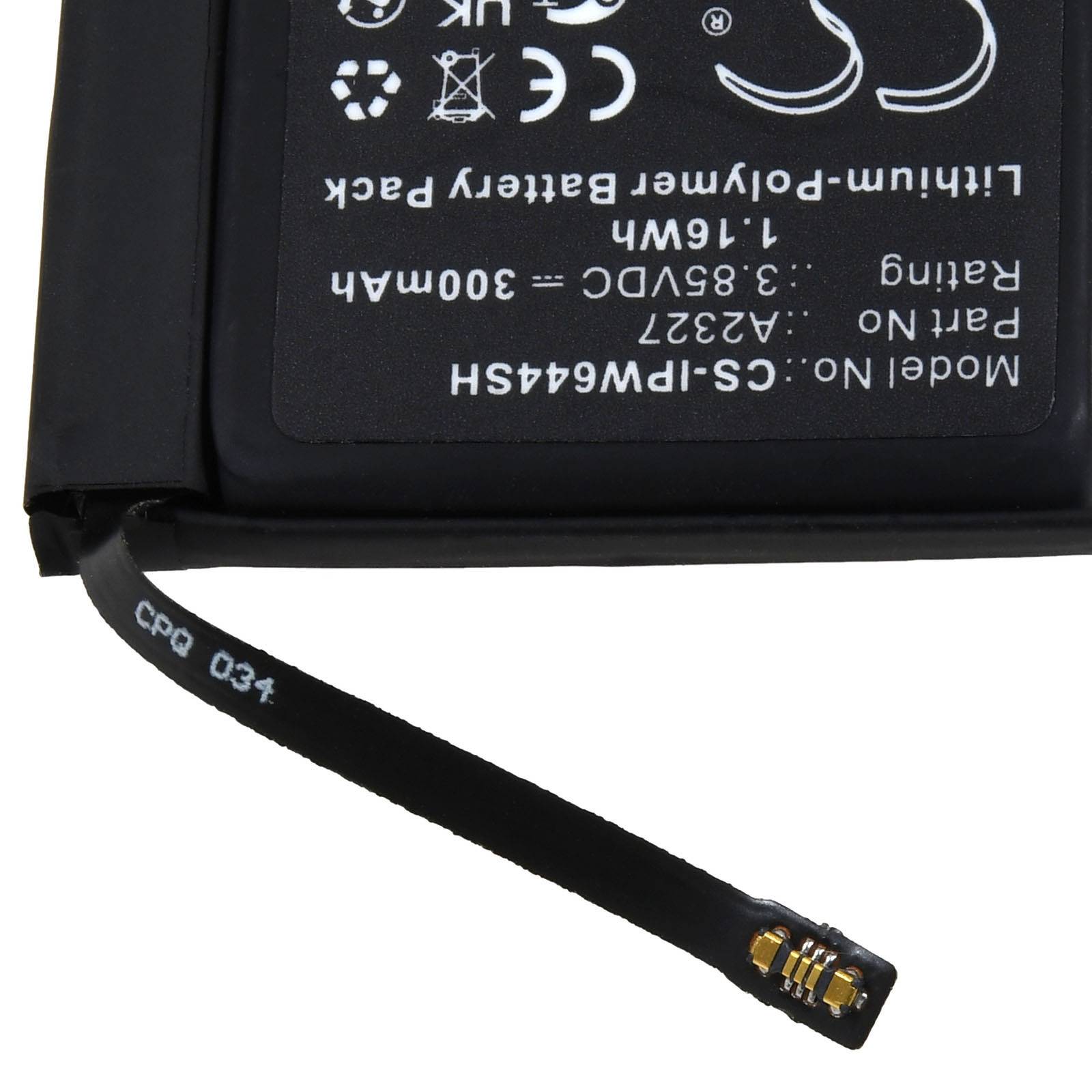Powery Akku passend für Apple Watch S6 Serie 44mm Typ A2327, 3,85V, Li-Polymer