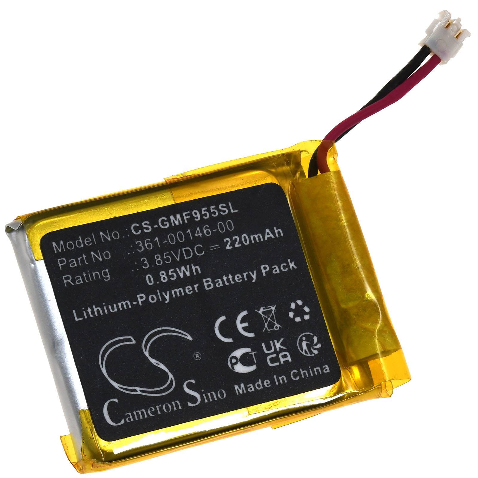 Powery Akku passend für Garmin Forerunner 955 Solar Smartwatch GPS-Uhr Typ 361-00146-00, 3,85V, Li-Polymer