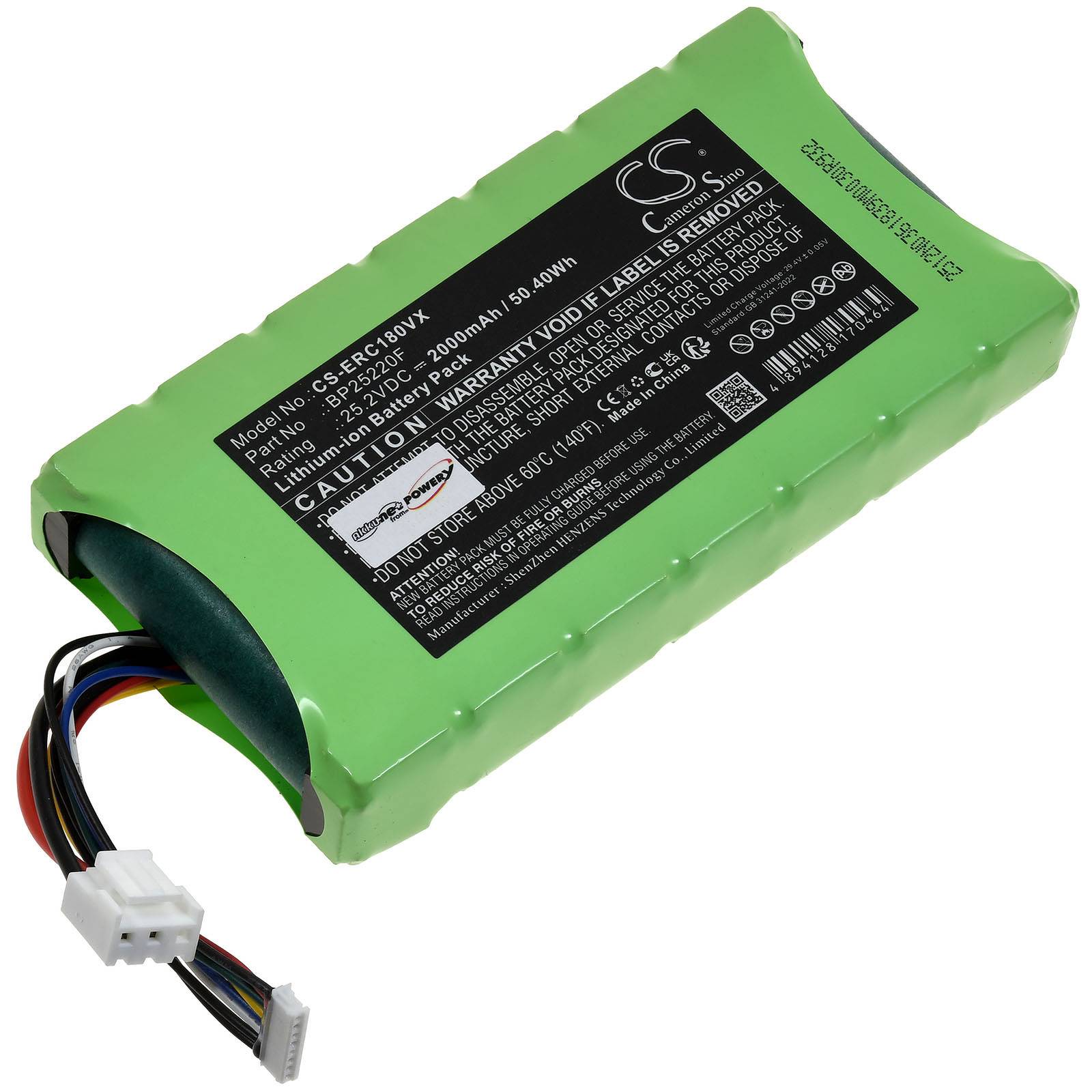 Powery Akku für Midea VSS1800 Staubsauger, 25,2V, Li-Ion