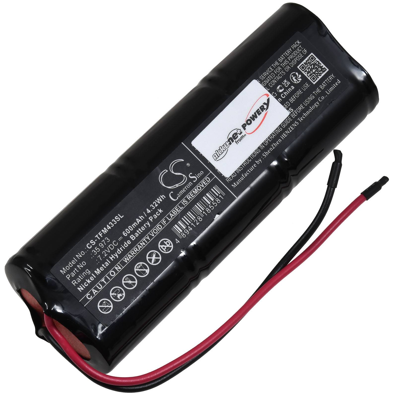 Powery Akku passend für Telenot F1011/S FM 433 Alarmanlage Typ 6/N-270AA, 7,2V, NiMH