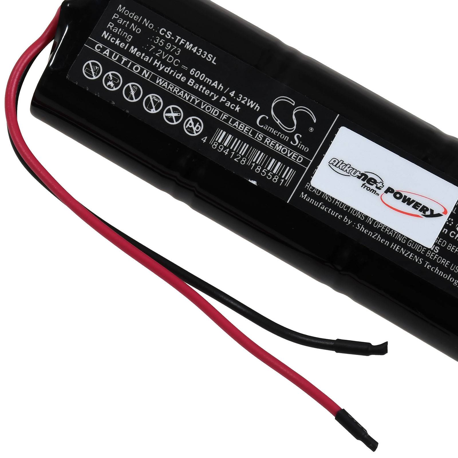Powery Akku passend für Telenot F1011/S FM 433 Alarmanlage Typ 6/N-270AA, 7,2V, NiMH