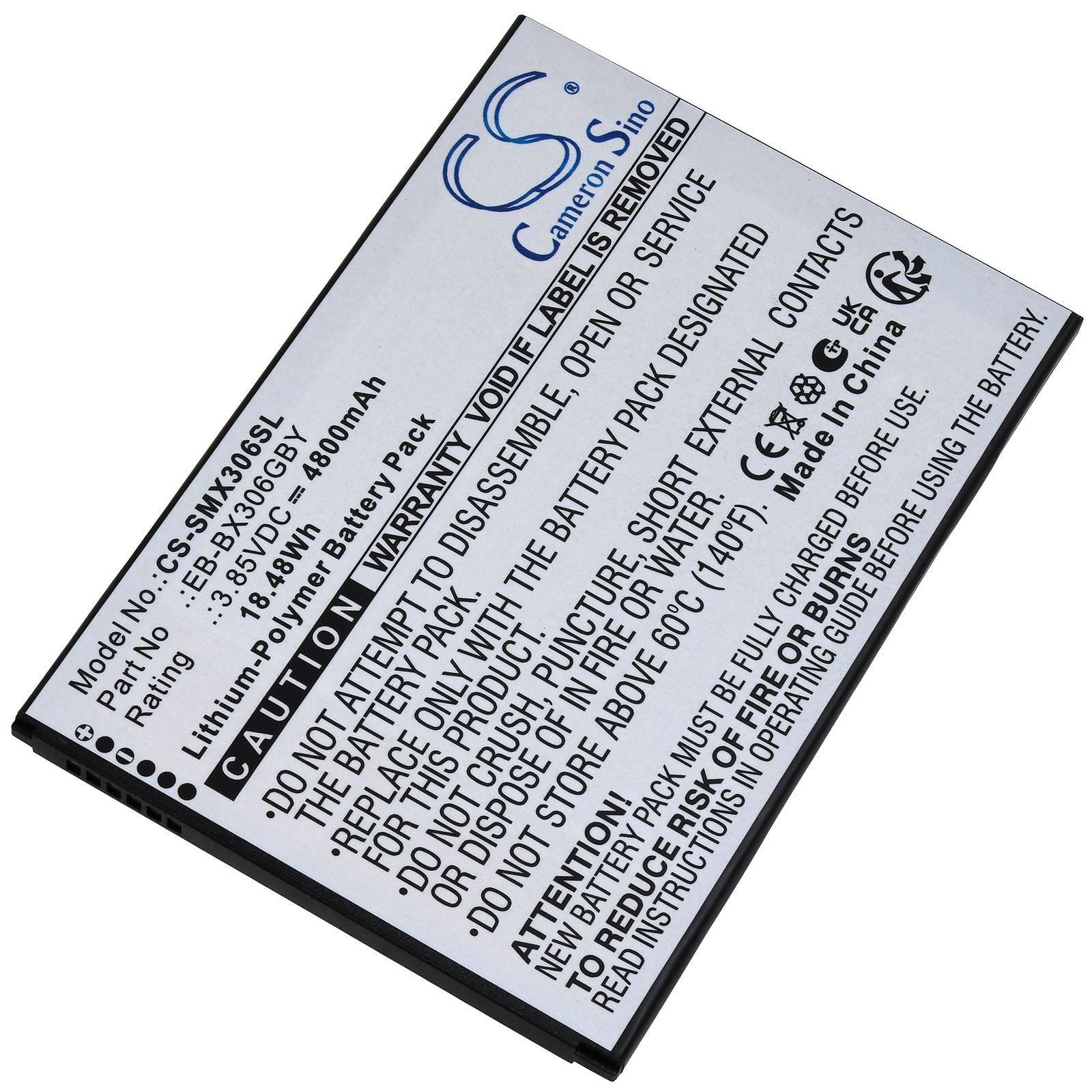 Powery Akku passend für Samsung Galaxy Tab Active 5 WiFi SM-X300 Rugged Tablet Typ EB-BX306GBY, 3,85V, Li-Polymer