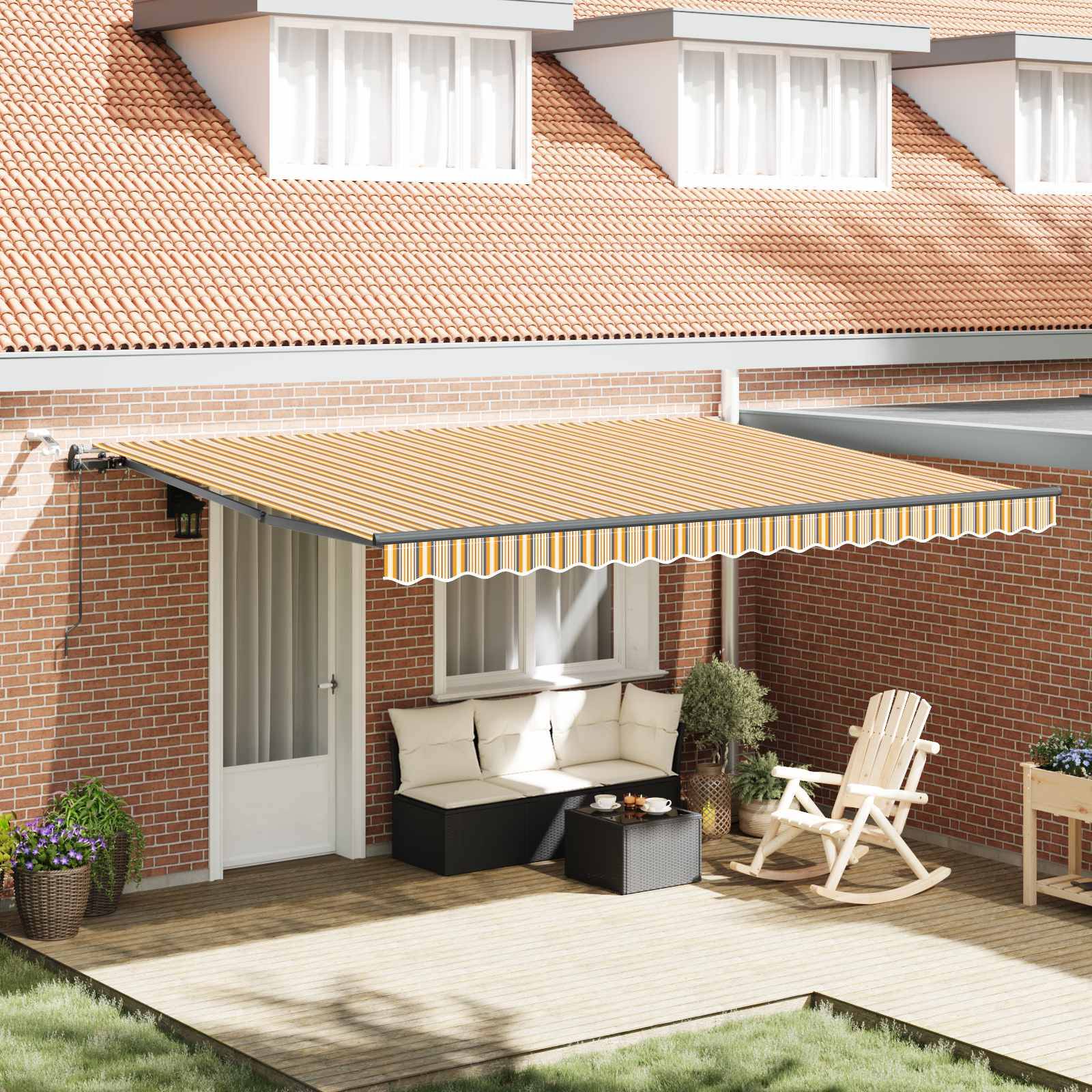 vidaXL Markisenstoff Mehrfarbig 450 x 350 cm Polyester