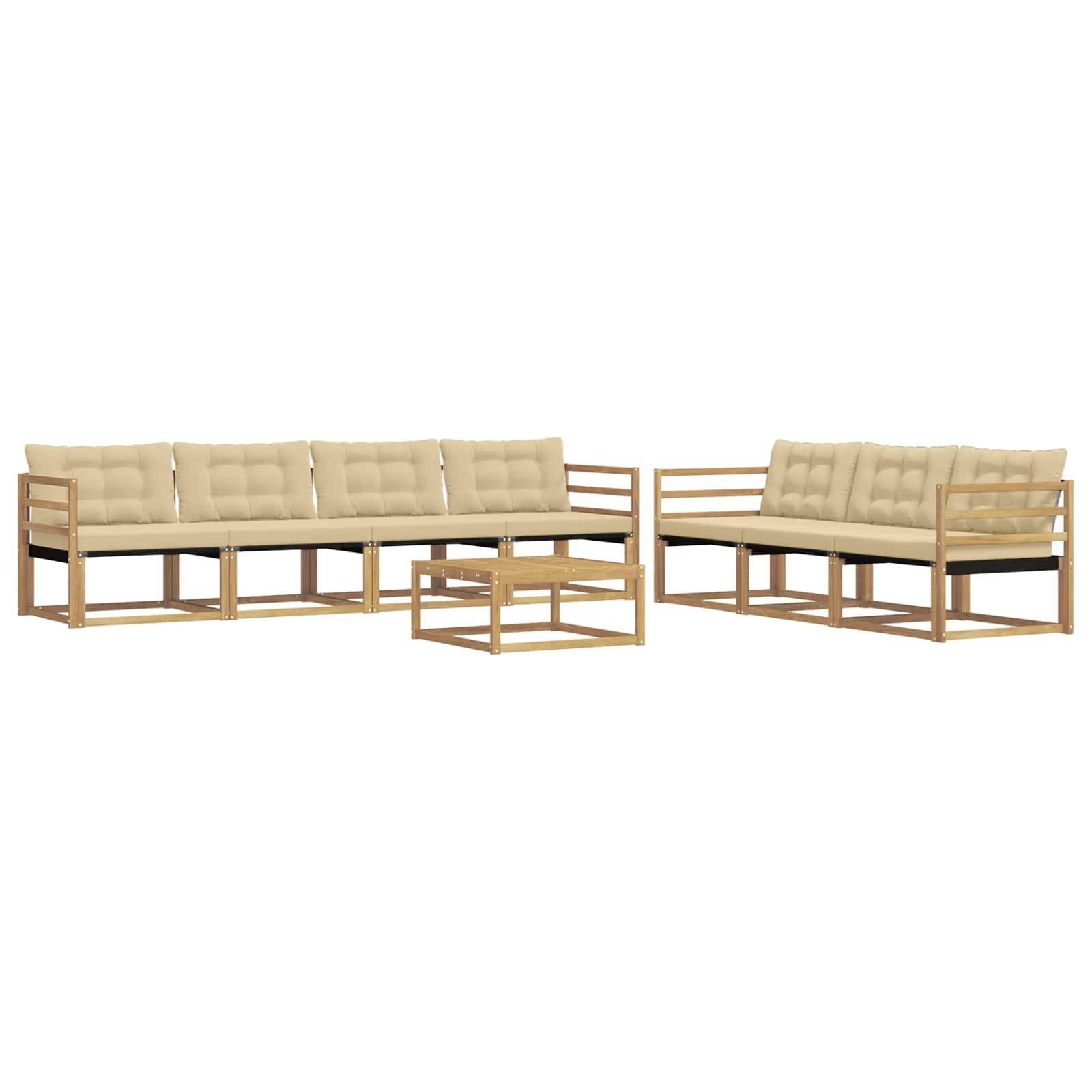 vidaXL Outdoor-Sofagarnitur 8 pcs Weiß und Beige