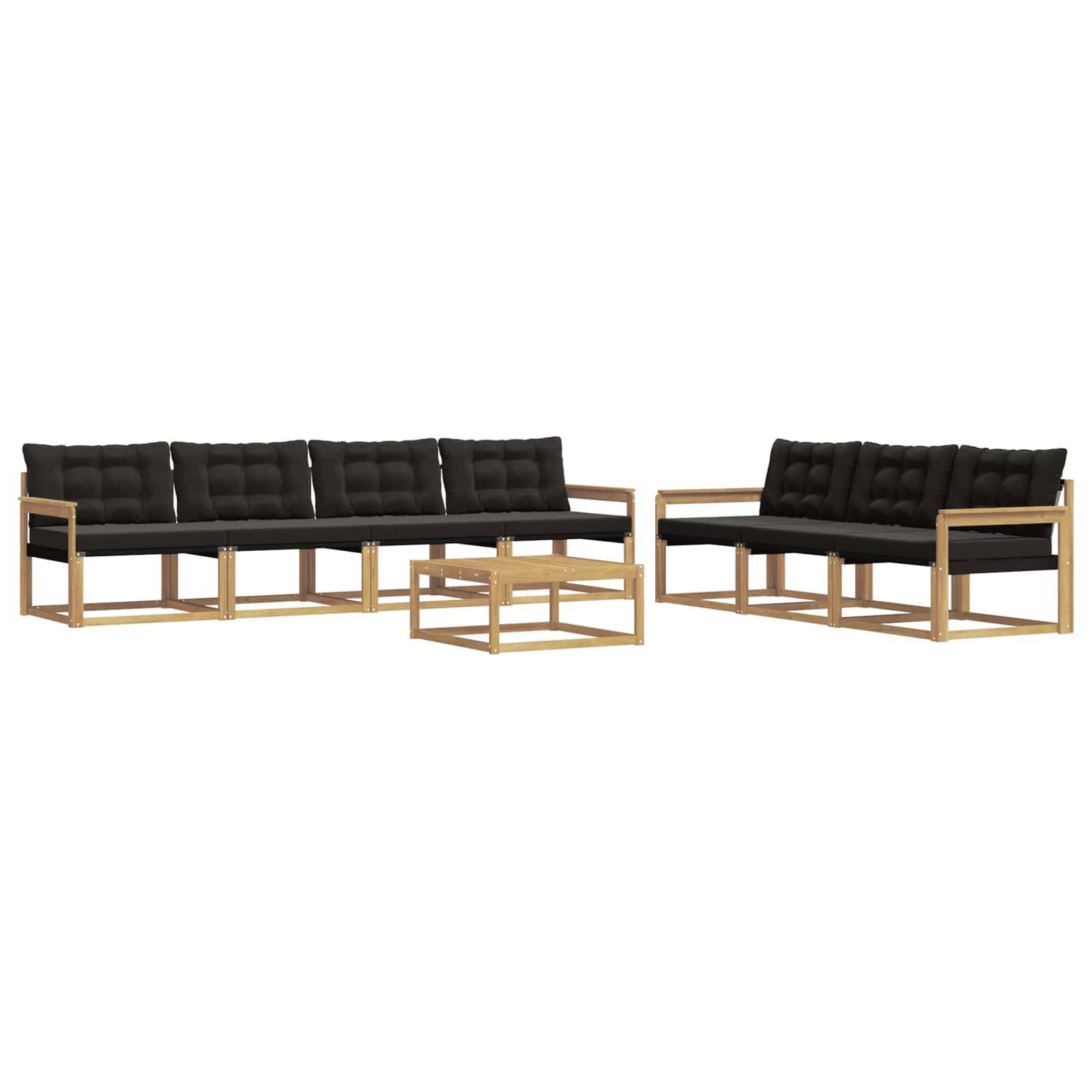 vidaXL Outdoor-Sofagarnitur 8 pcs Weiß und Schwarz