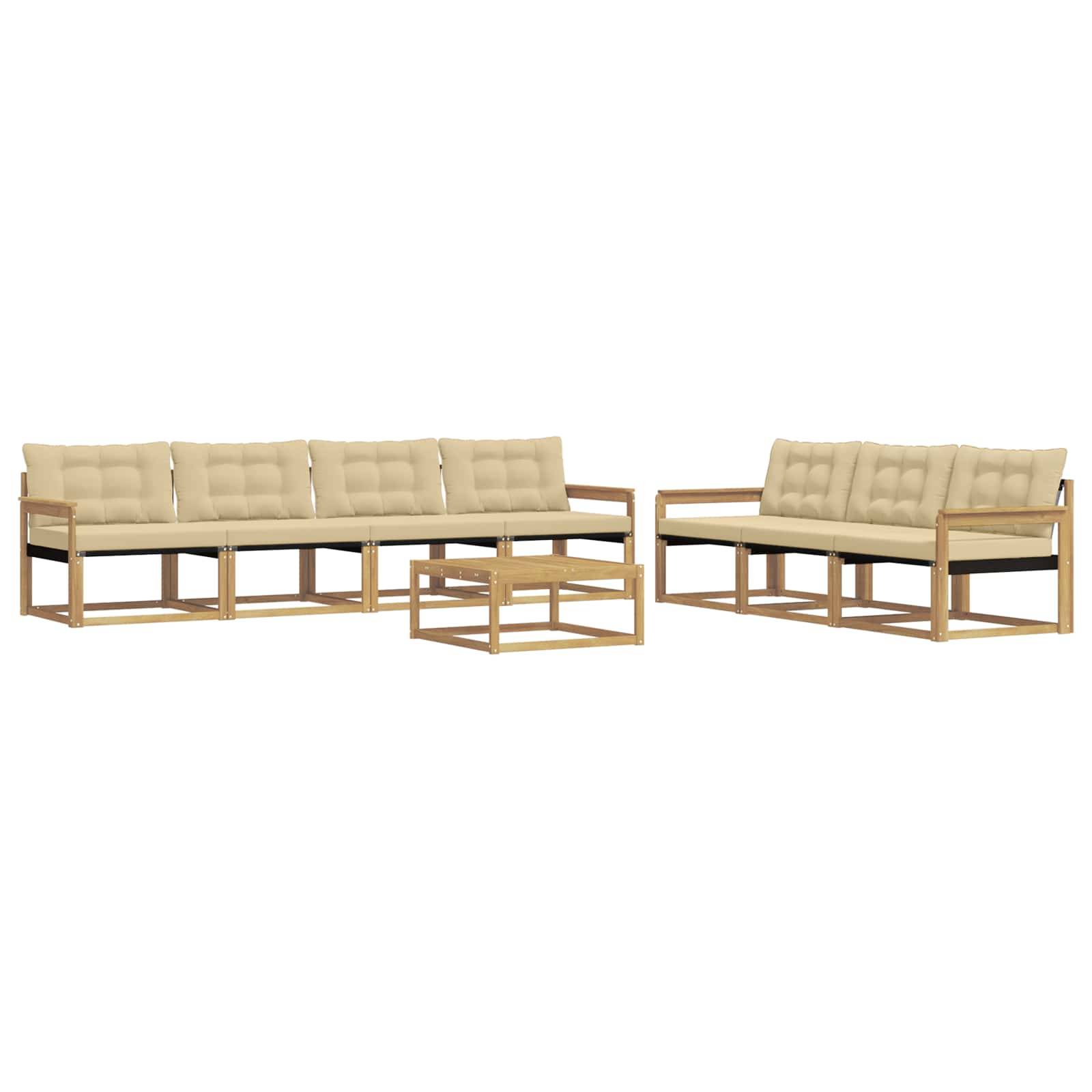 vidaXL Outdoor-Sofagarnitur 8 pcs Weiß und Beige
