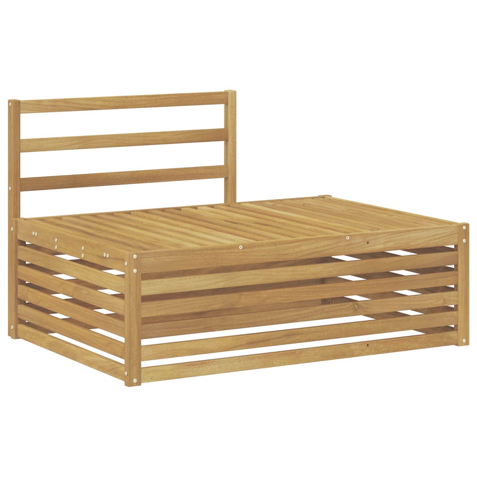 Holzbettrahmen mit lattenförmigem Kopfteil und Seitenpaneelen auf weißem Hintergrund.