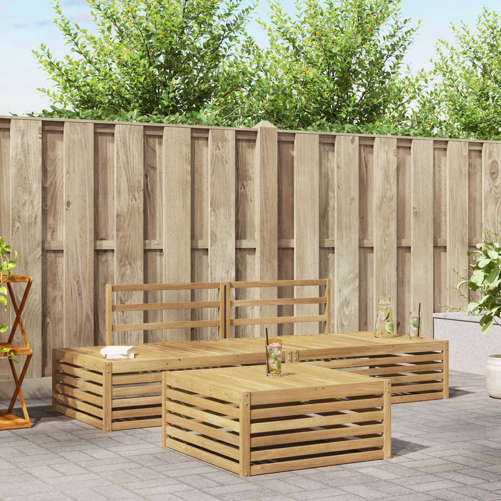 vidaXL Outdoor-Sofagarnitur 4 Stück