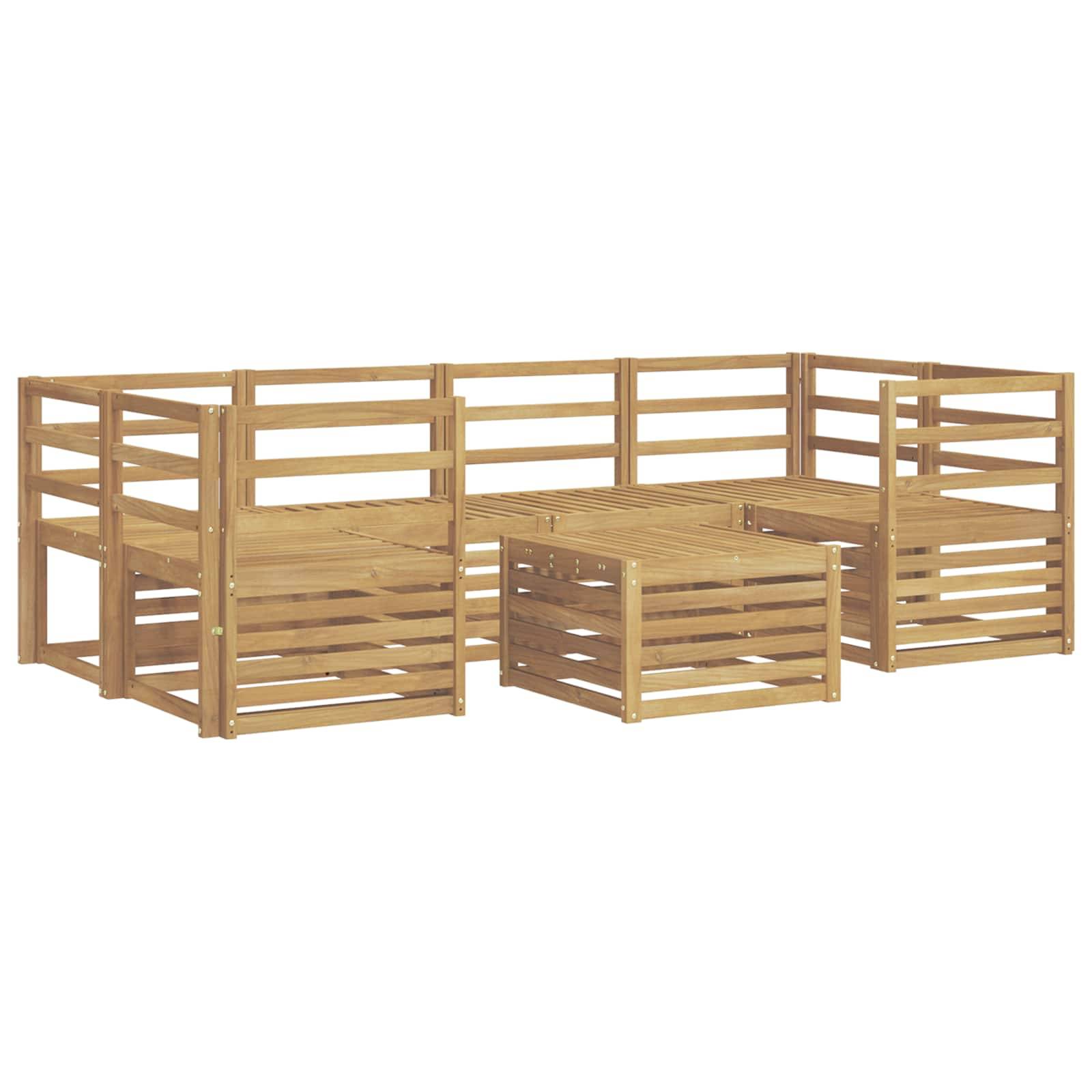 vidaXL Outdoor-Sofagarnitur 7 pcs Weiß Massivholz Akazie