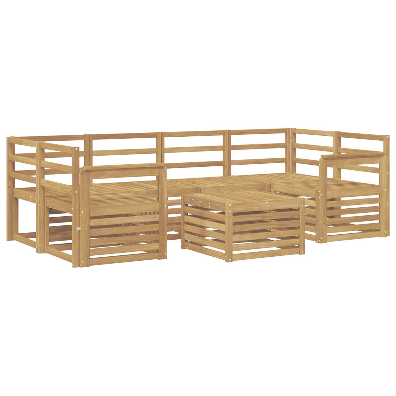 vidaXL Outdoor-Sofagarnitur 7 pcs Weiß Massivholz Akazie