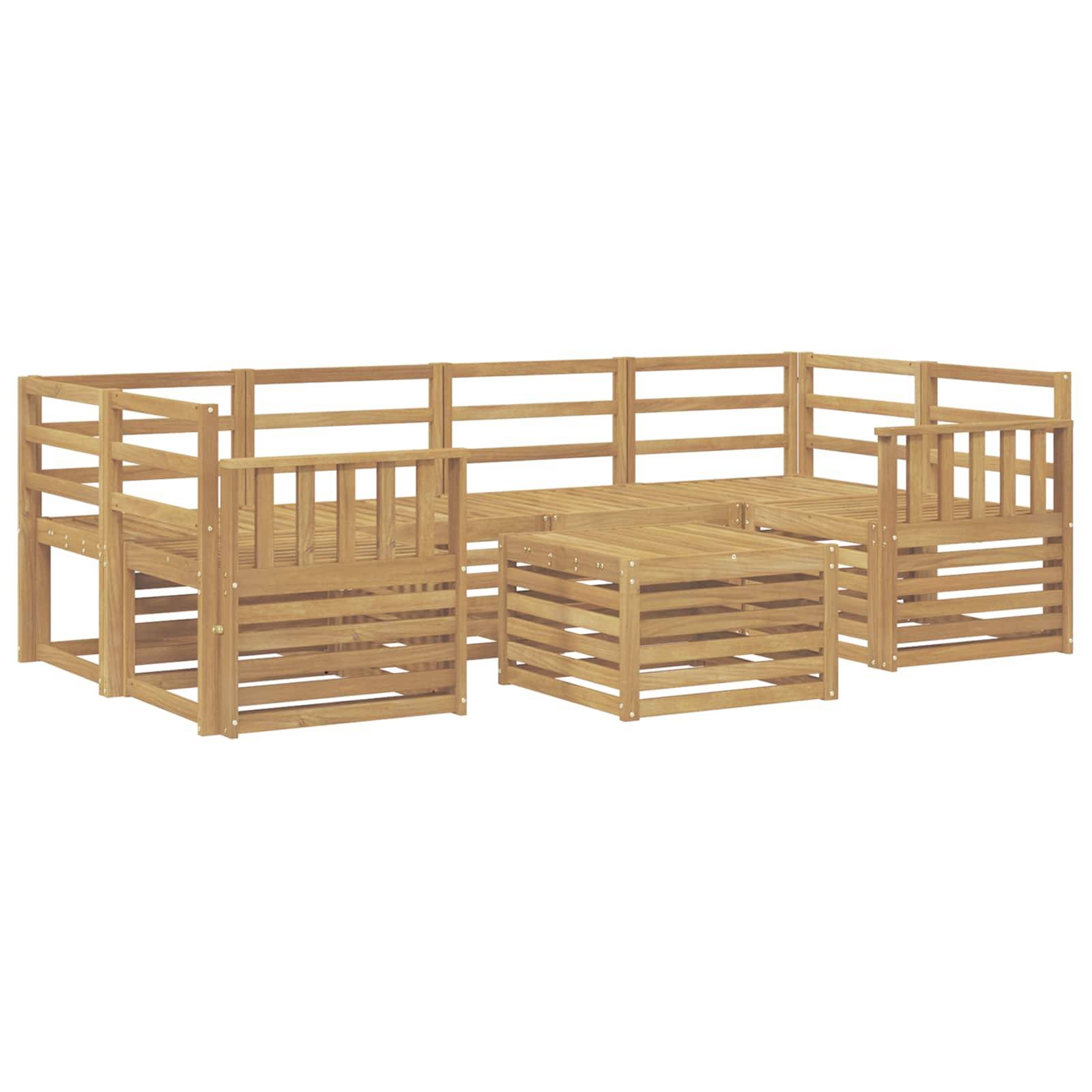 vidaXL Outdoor-Sofagarnitur 7 pcs Weiß Massivholz Akazie