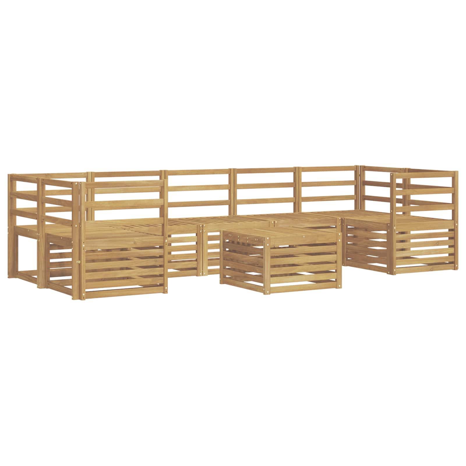 vidaXL Outdoor-Sofagarnitur 8 pcs Weiß Massivholz Akazie