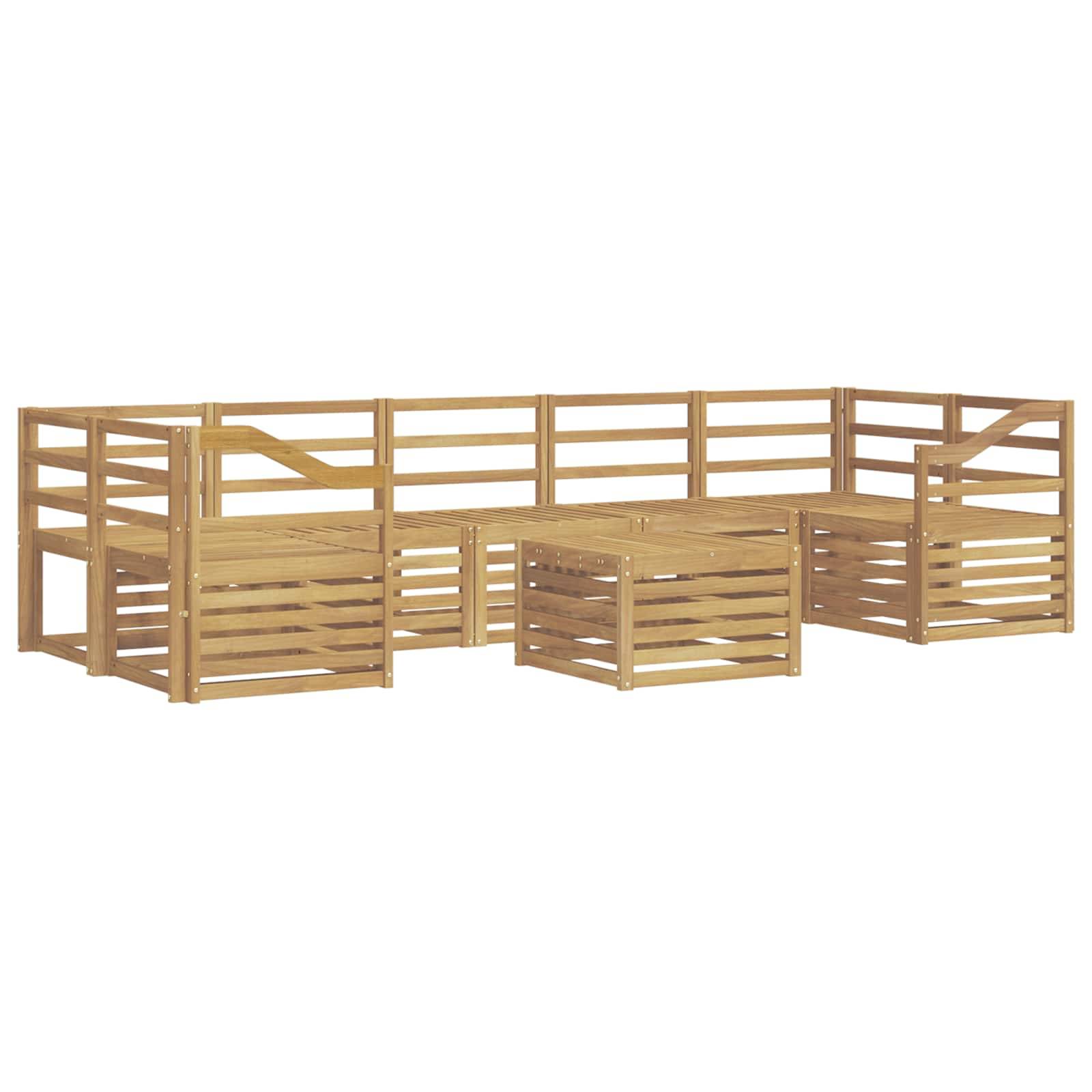 vidaXL Outdoor-Sofagarnitur 8 pcs Weiß Massivholz Akazie