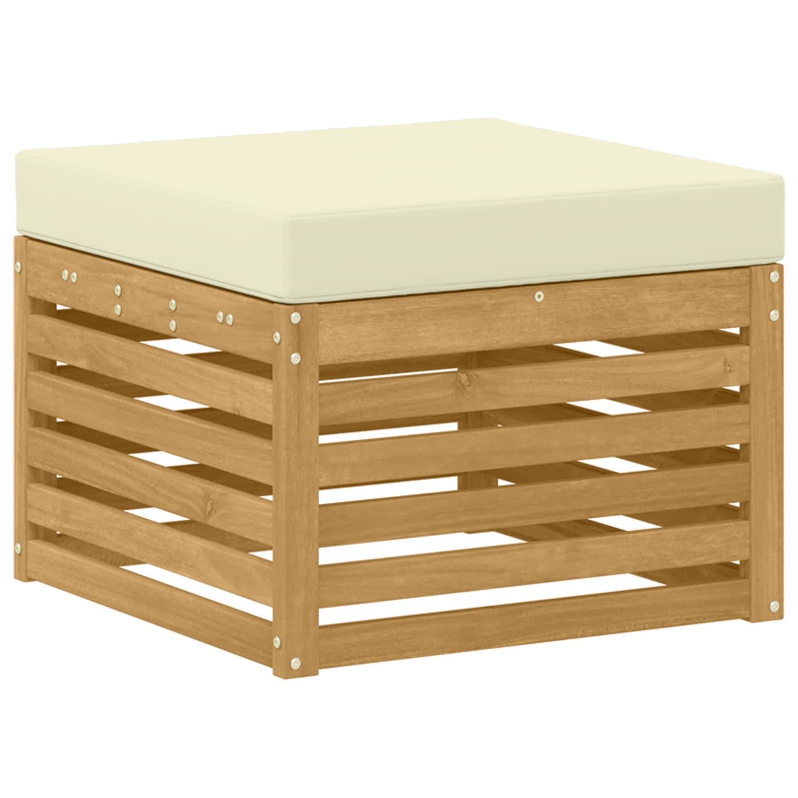 vidaXL Outdoor-Sofagarnitur 4 pcs Weiß und Creme 185,5 x 122,5 x 73 cm