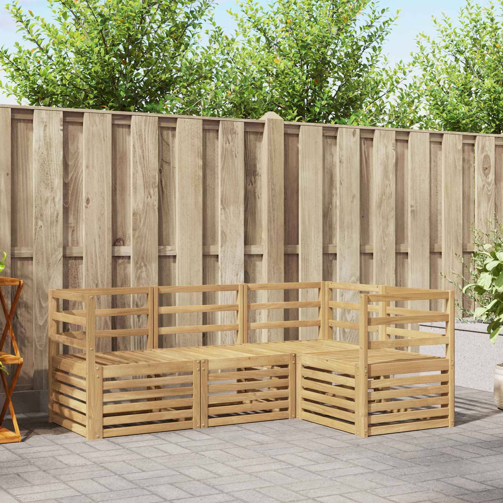 vidaXL Sofagarnituren 4 pcs Weiß 185,5 x 126,5 x 73 cm