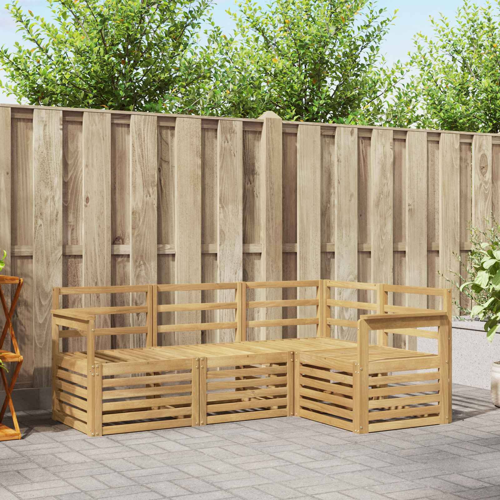 vidaXL Sofagarnituren 4 pcs Weiß 187,5 x 128,5 x 73 cm