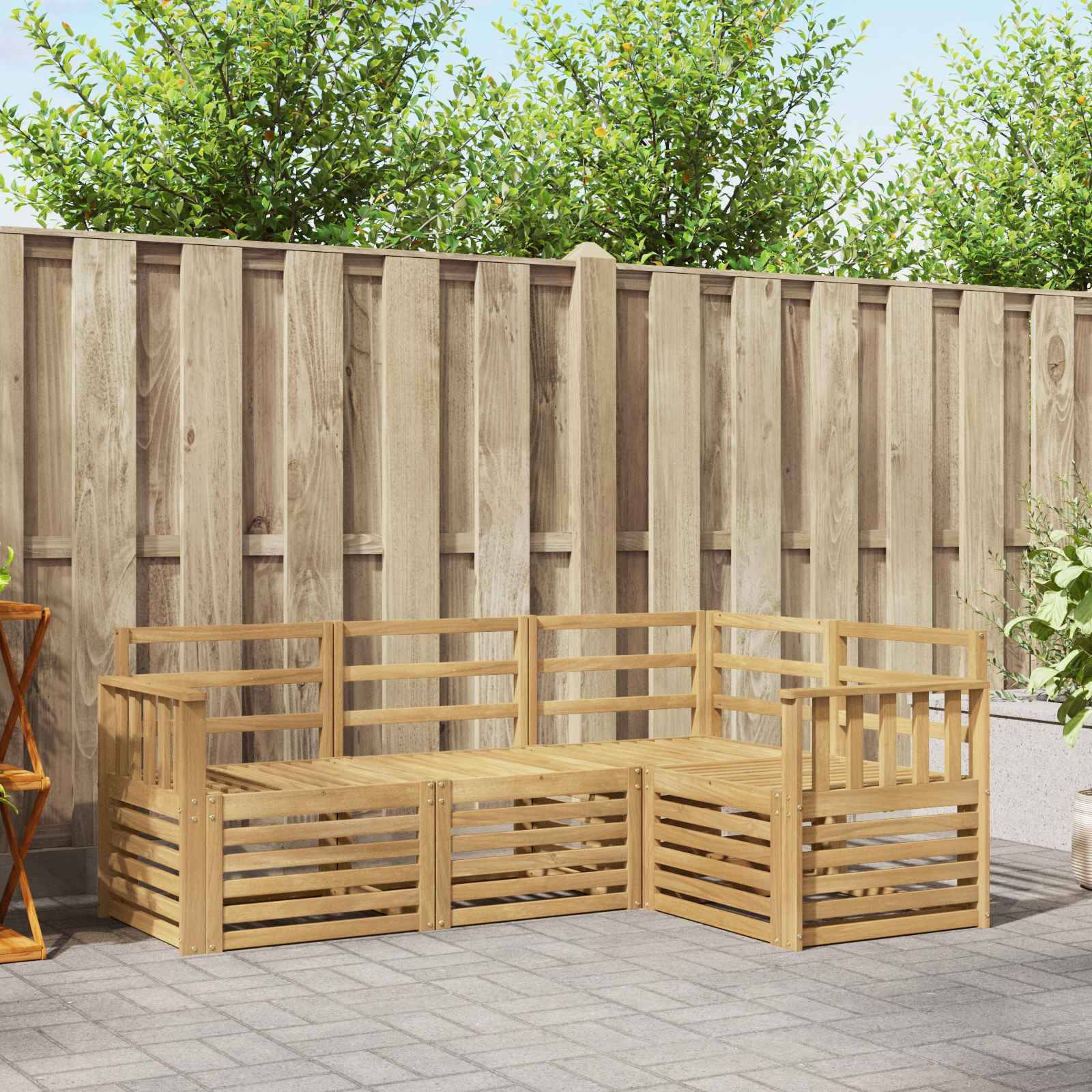 vidaXL Sofagarnituren 4 pcs Weiß 187,5 x 128,5 x 73 cm