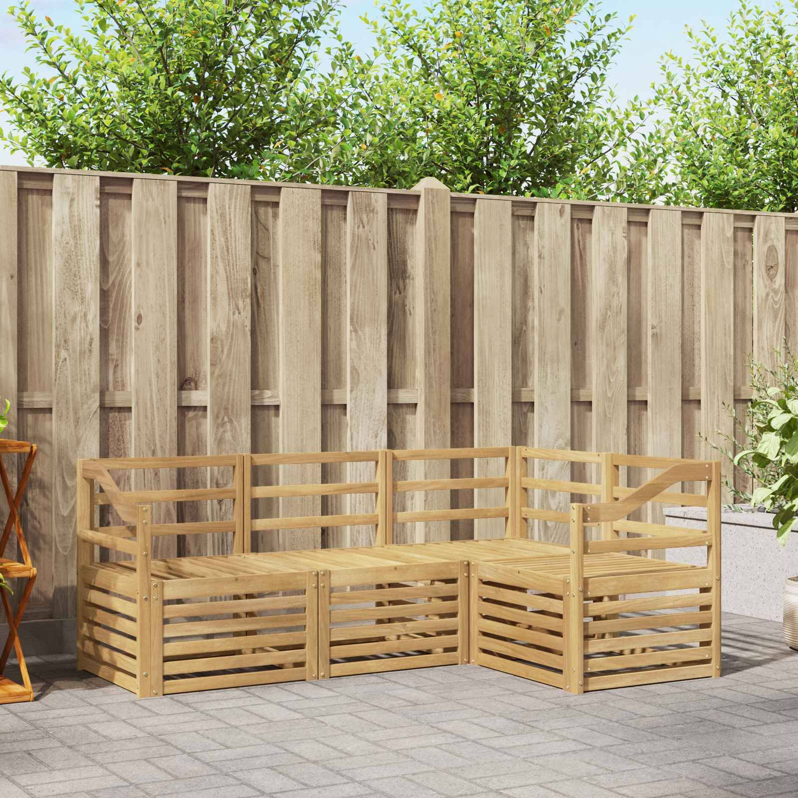vidaXL Sofagarnituren 4 pcs Weiß 185,5 x 126,5 x 73 cm