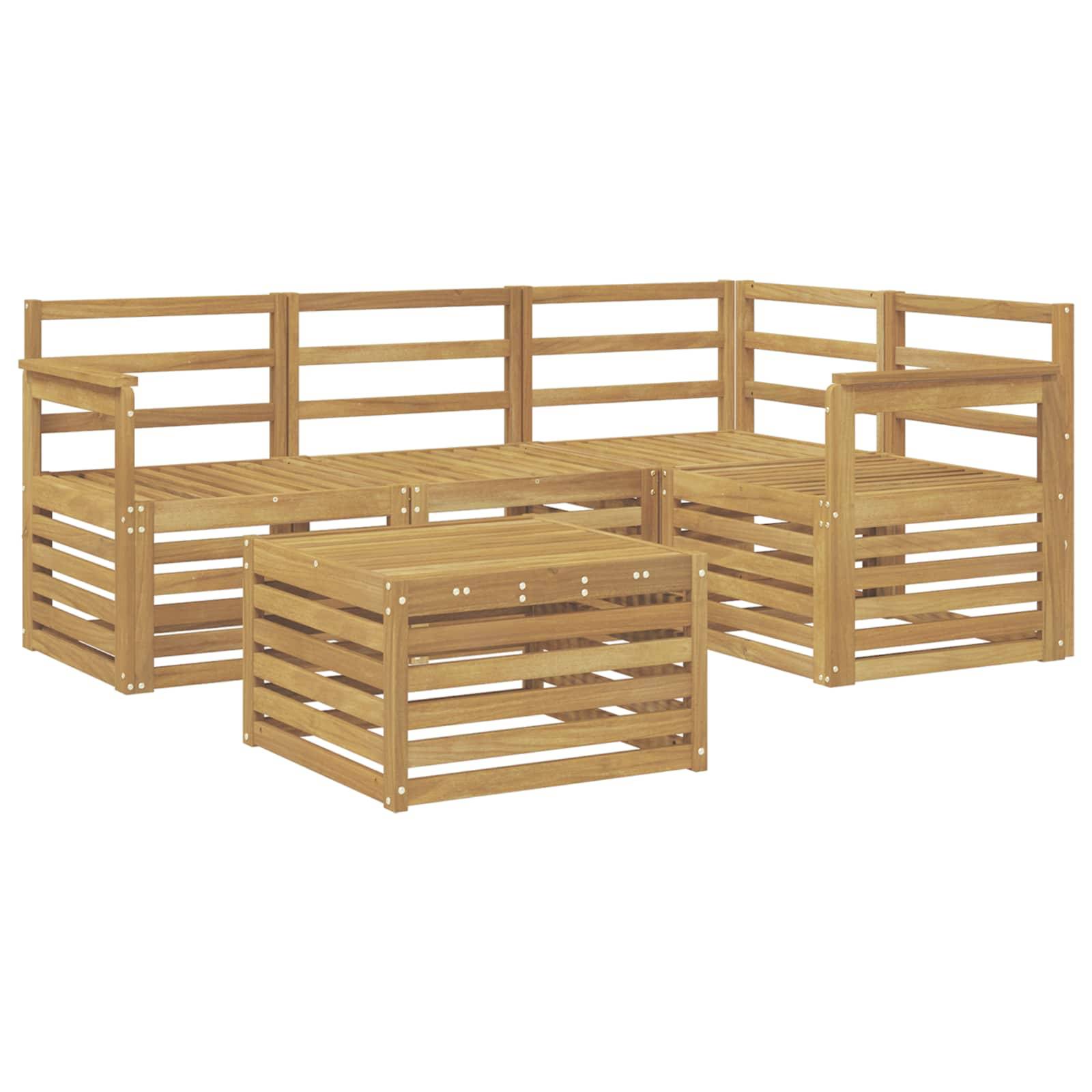 vidaXL Outdoor-Sofagarnitur 5 pcs Weiß 59 x 59 x 37 cm