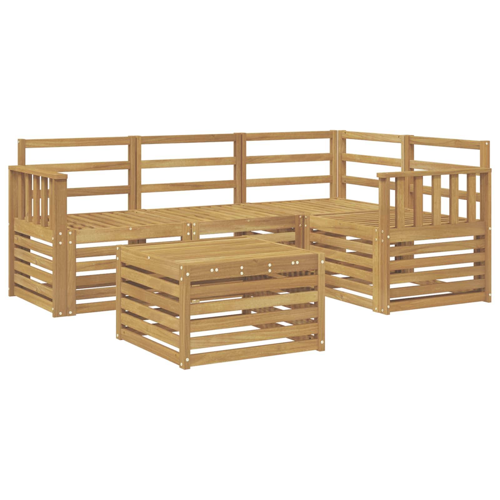 vidaXL Outdoor-Sofagarnitur 5 pcs Weiß 59 x 59 x 37 cm