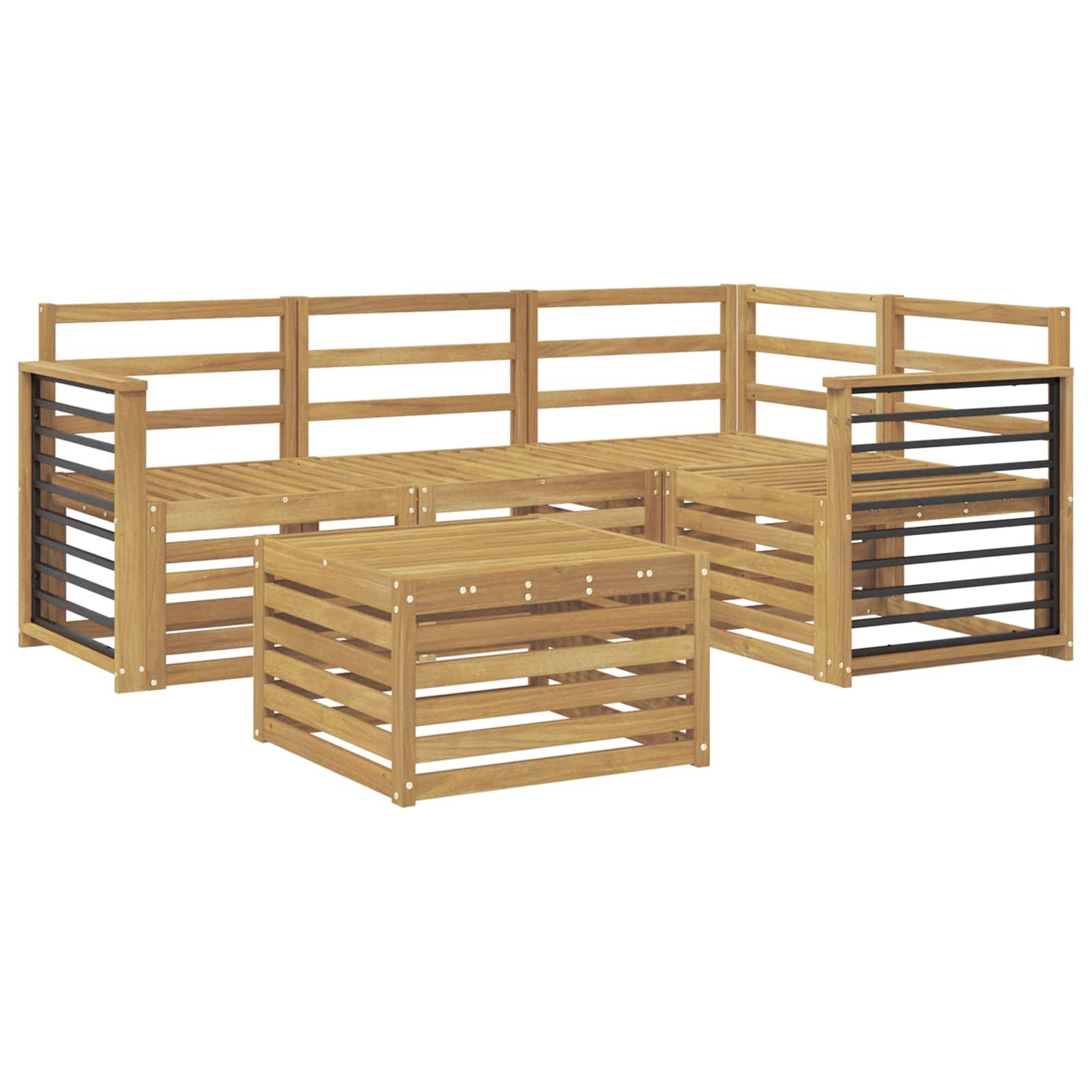 vidaXL Outdoor-Sofagarnitur 5 pcs Weiß 59 x 59 x 37 cm