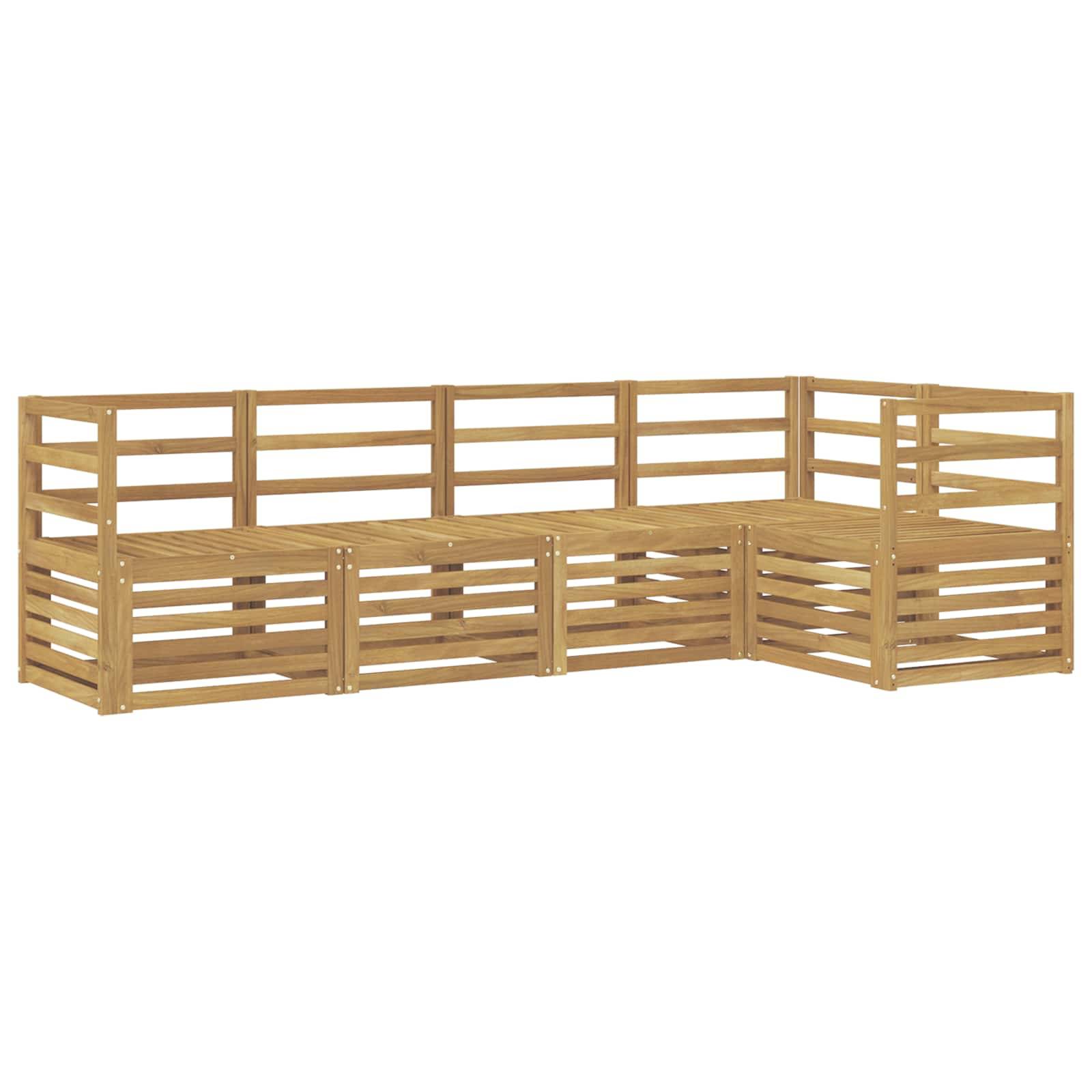 vidaXL Outdoor-Sofagarnitur 5 pcs Weiß 245 x 126,5 x 73 cm