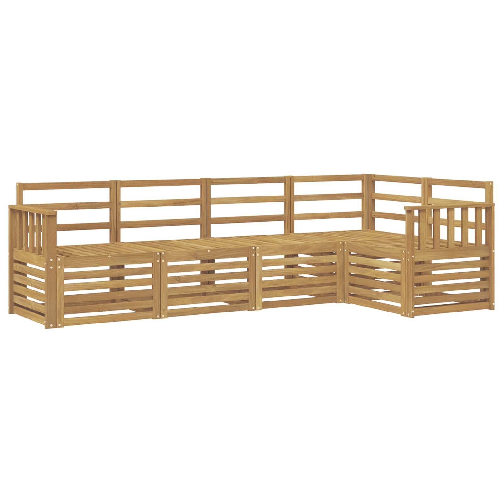 vidaXL Outdoor-Sofagarnitur 5 pcs Weiß 247 x 128,5 x 73 cm
