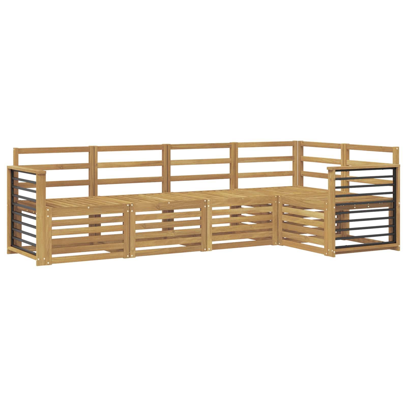 vidaXL Outdoor-Sofagarnitur 5 pcs Weiß 247 x 128,5 x 73 cm