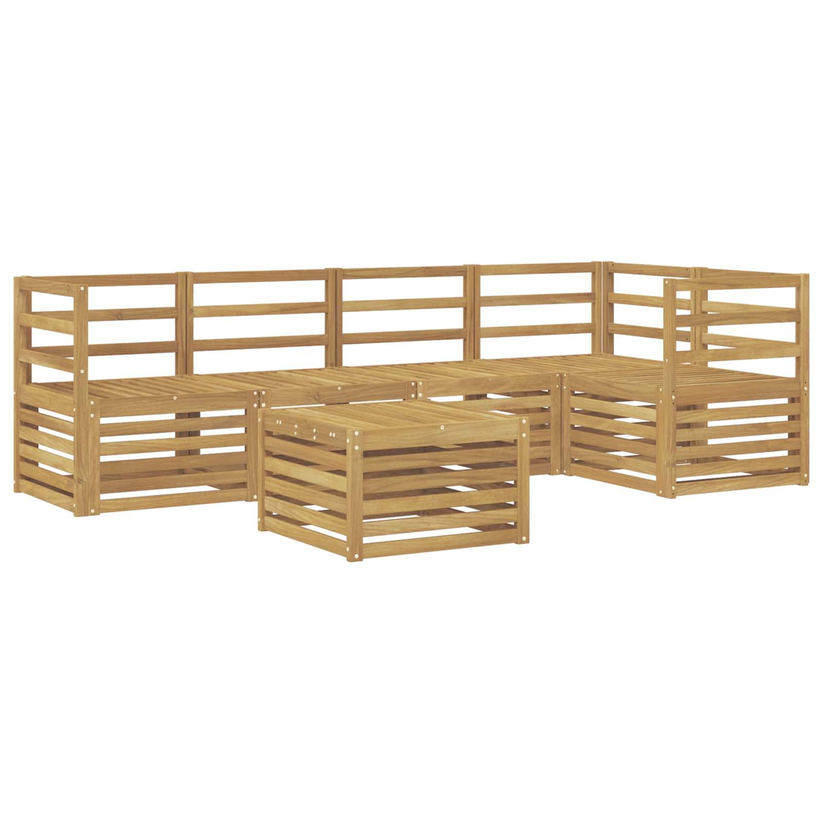 vidaXL Outdoor-Sofagarnitur 6 pcs Weiß 59 x 59 x 37 cm