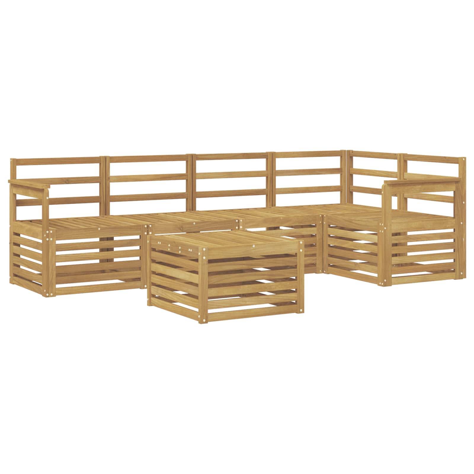 vidaXL Outdoor-Sofagarnitur 6 pcs Weiß 59 x 59 x 37 cm