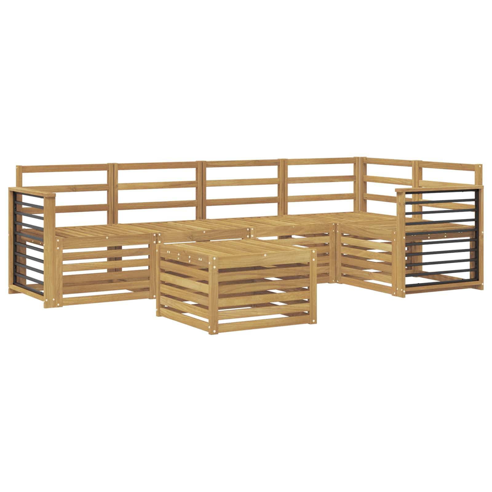 vidaXL Outdoor-Sofagarnitur 6 pcs Weiß 59 x 59 x 37 cm