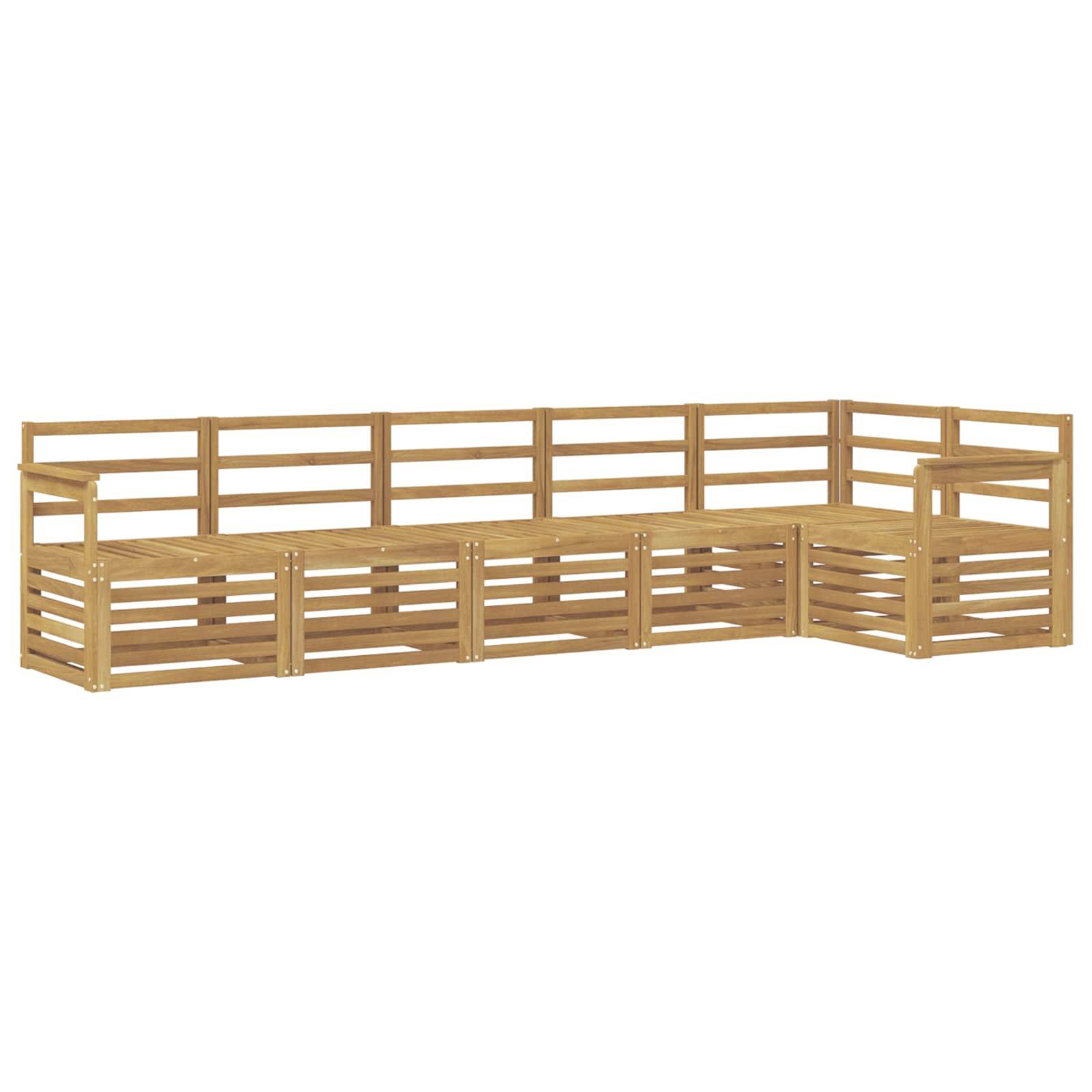 vidaXL Outdoor-Sofagarnitur 6 pcs Weiß 306 x 128,5 x 73 cm
