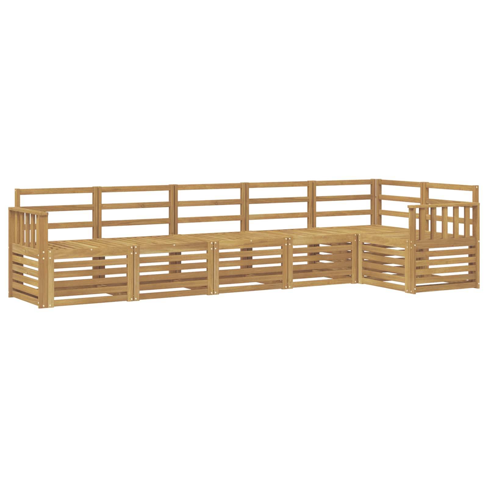 vidaXL Outdoor-Sofagarnitur 6 pcs Weiß 306 x 128,5 x 73 cm