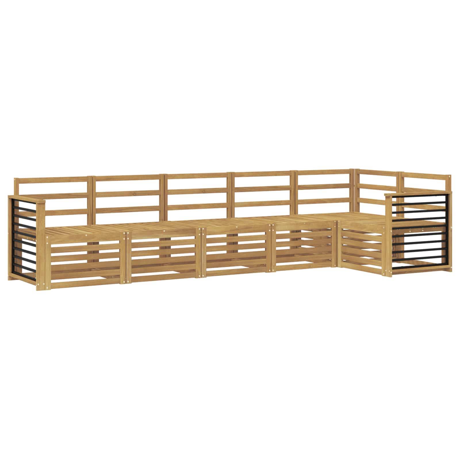 vidaXL Outdoor-Sofagarnitur 6 pcs Weiß 306 x 128,5 x 73 cm