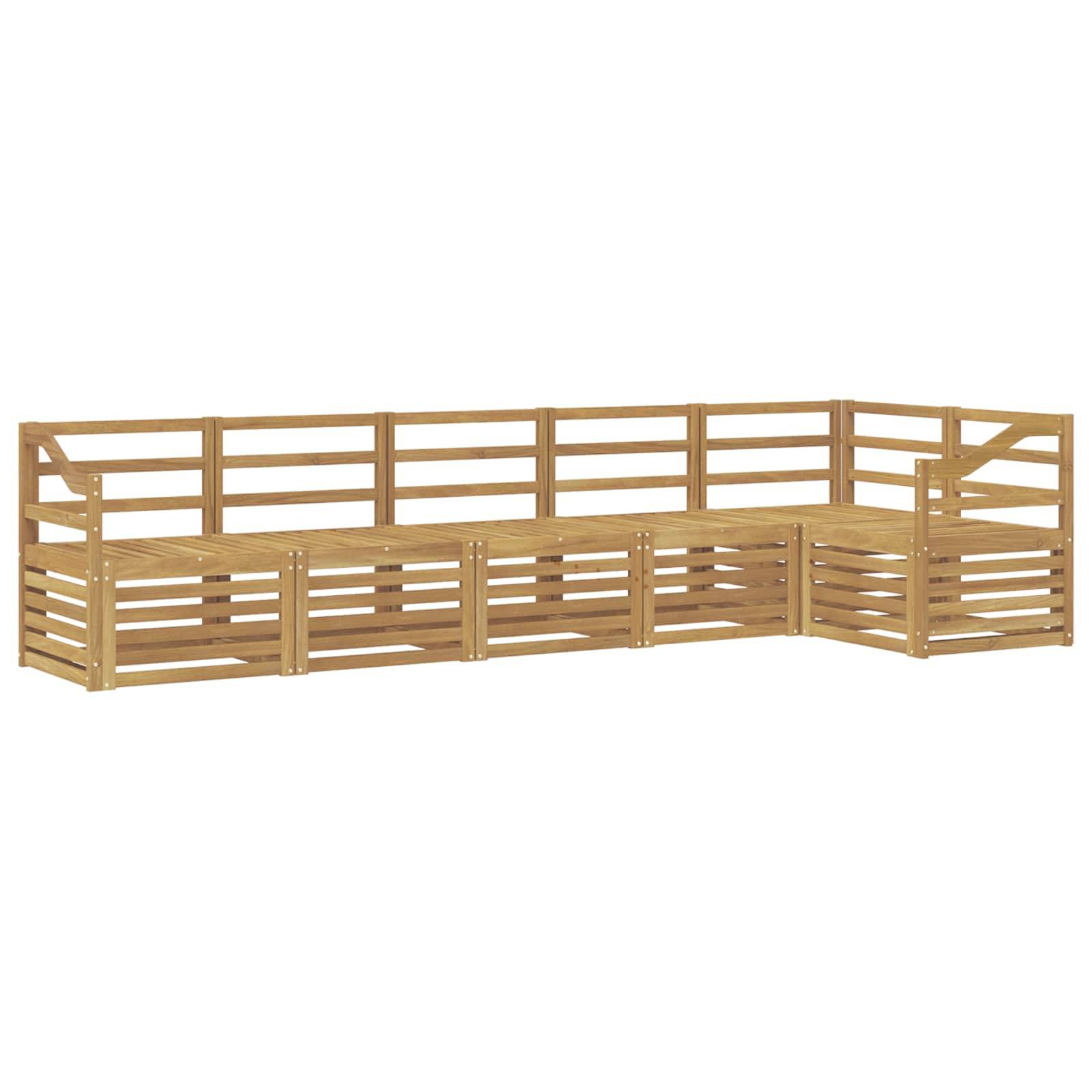 vidaXL Outdoor-Sofagarnitur 6 pcs Weiß 304 x 126,5 x 73 cm