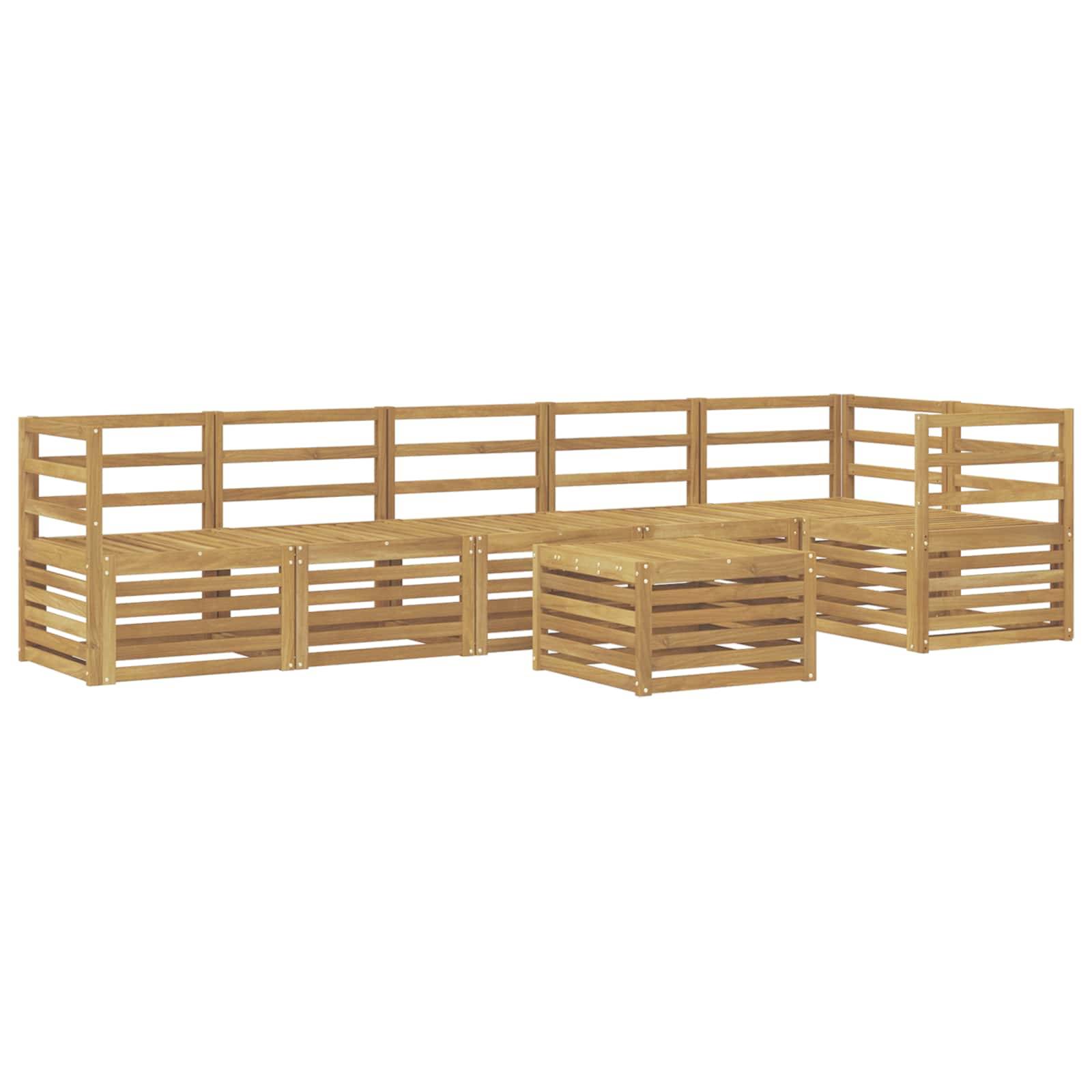 vidaXL Outdoor-Sofagarnitur 7 pcs Weiß 59 x 59 x 37 cm