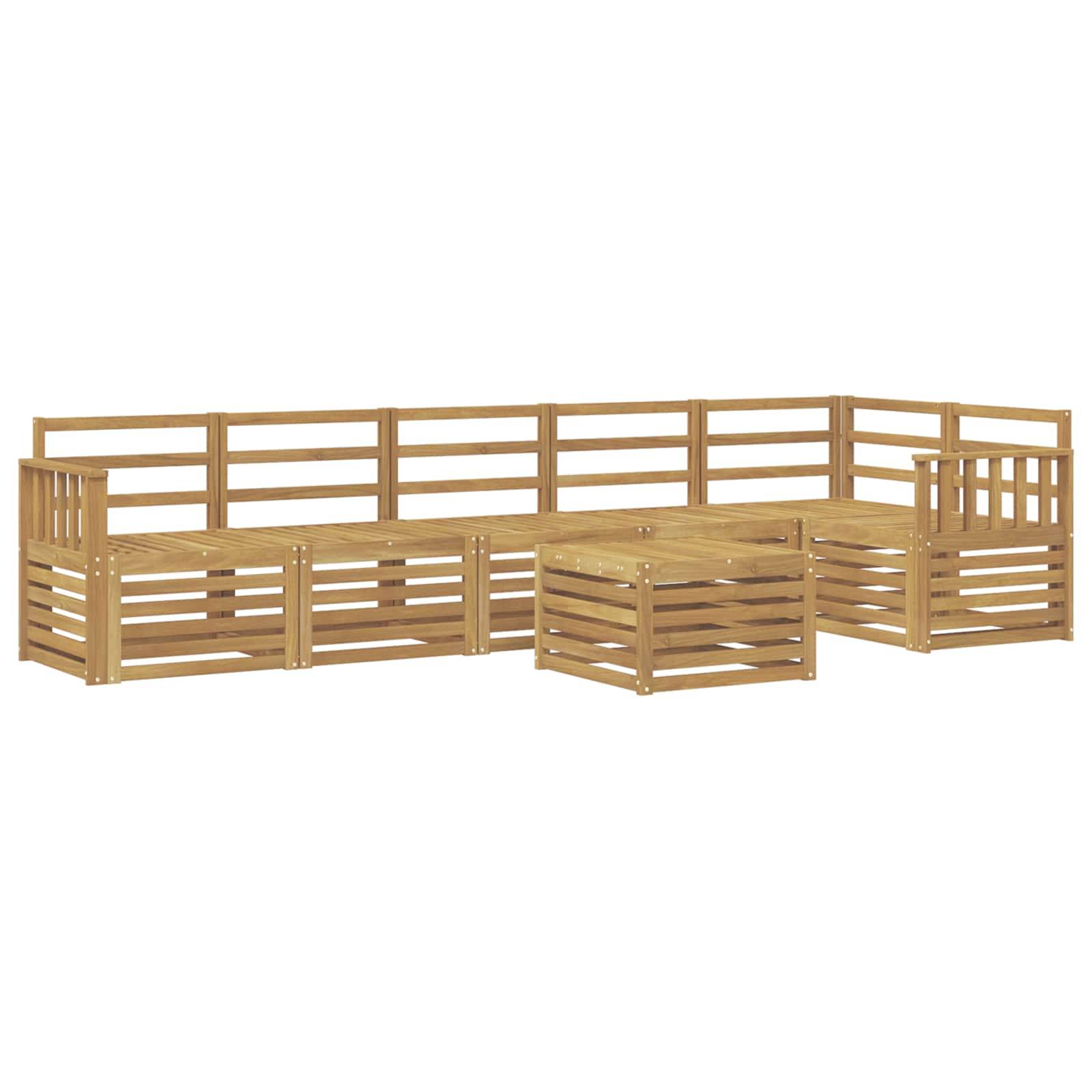 vidaXL Outdoor-Sofagarnitur 7 pcs Weiß 59 x 59 x 37 cm