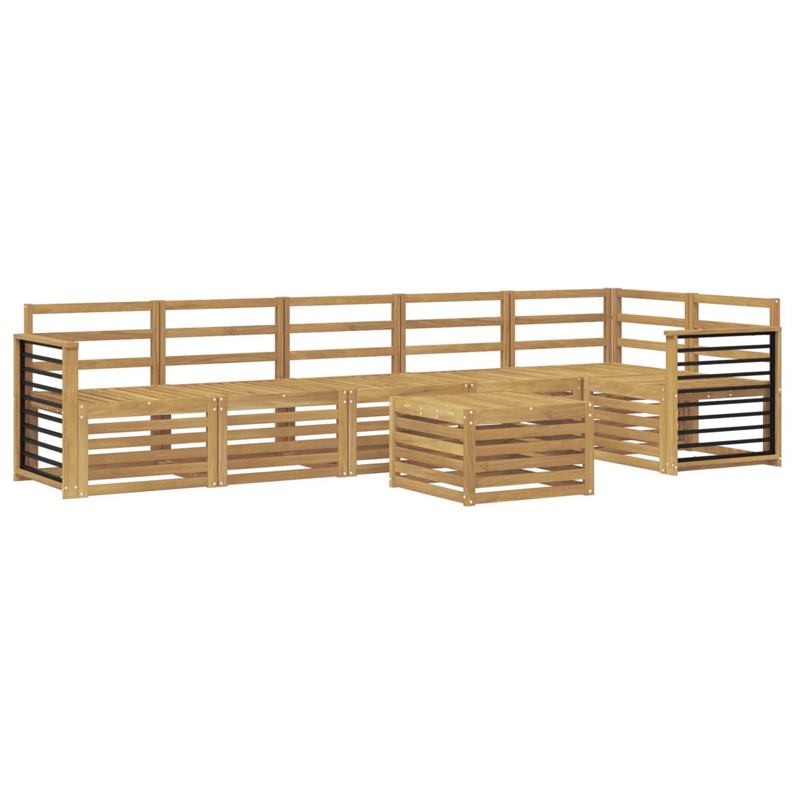 vidaXL Outdoor-Sofagarnitur 7 pcs Weiß 59 x 59 x 37 cm