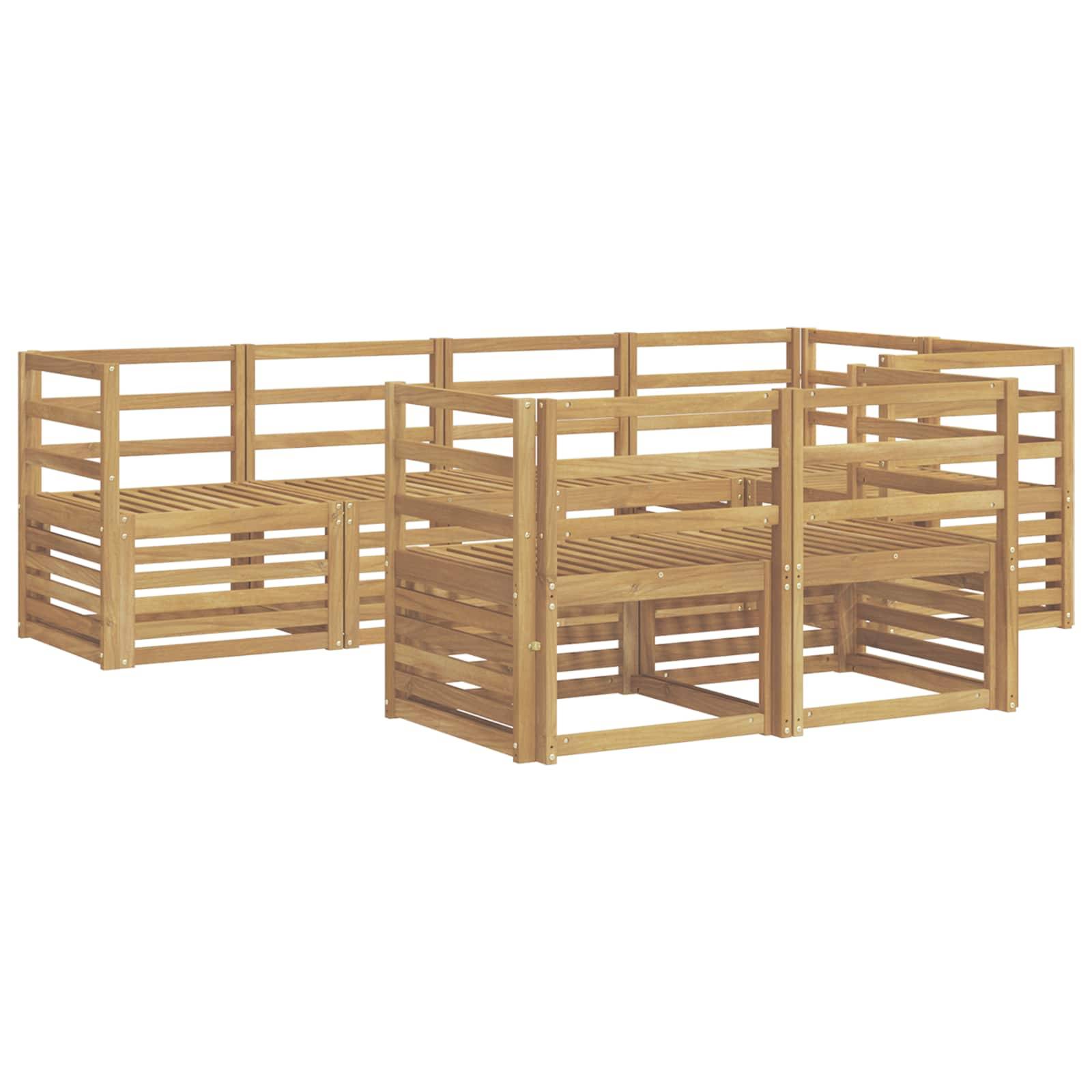 vidaXL Outdoor-Sofagarnitur 7 pcs Weiß 245 x 126,5 x 73 cm