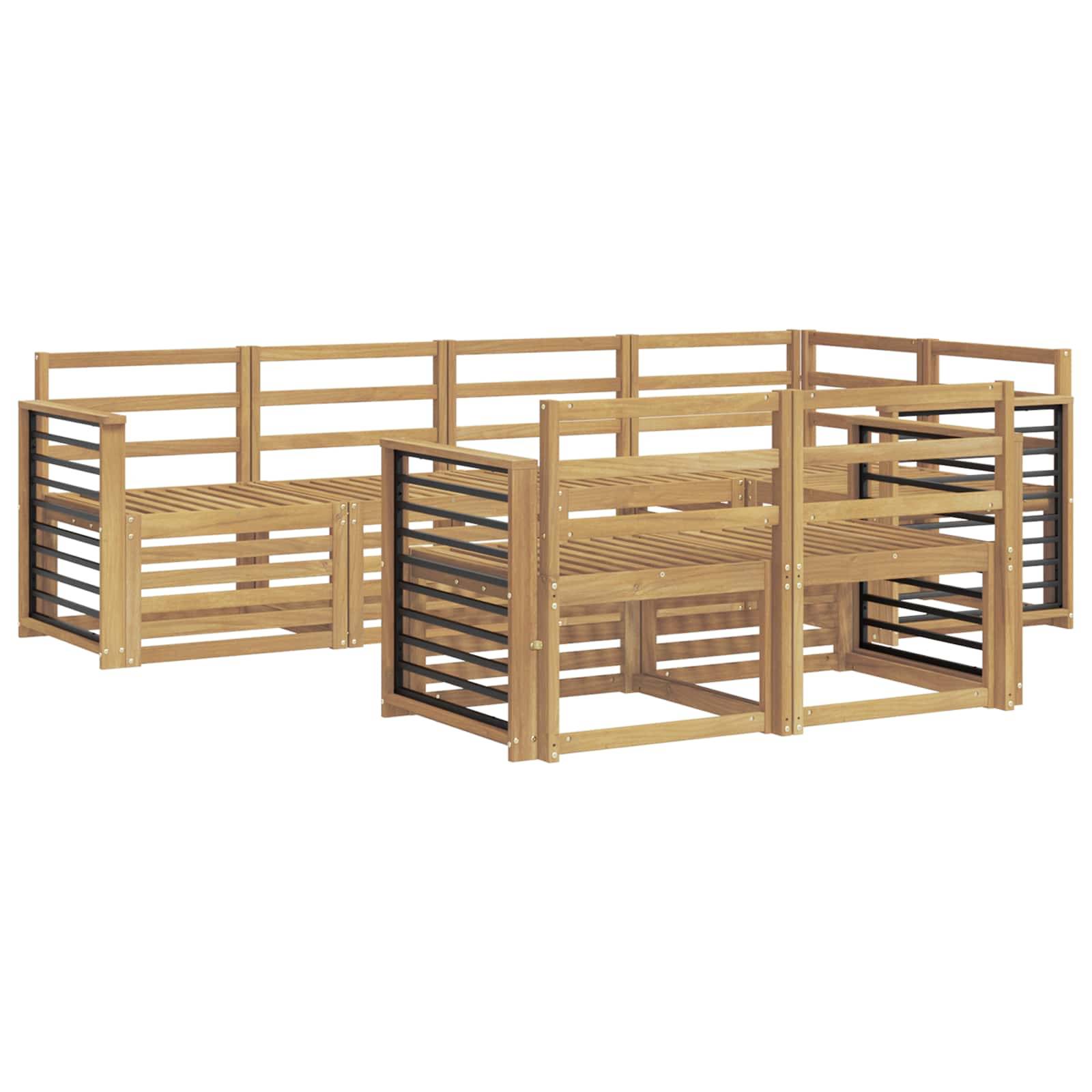 vidaXL Outdoor-Sofagarnitur 7 pcs Weiß 247 x 128,5 x 73 cm