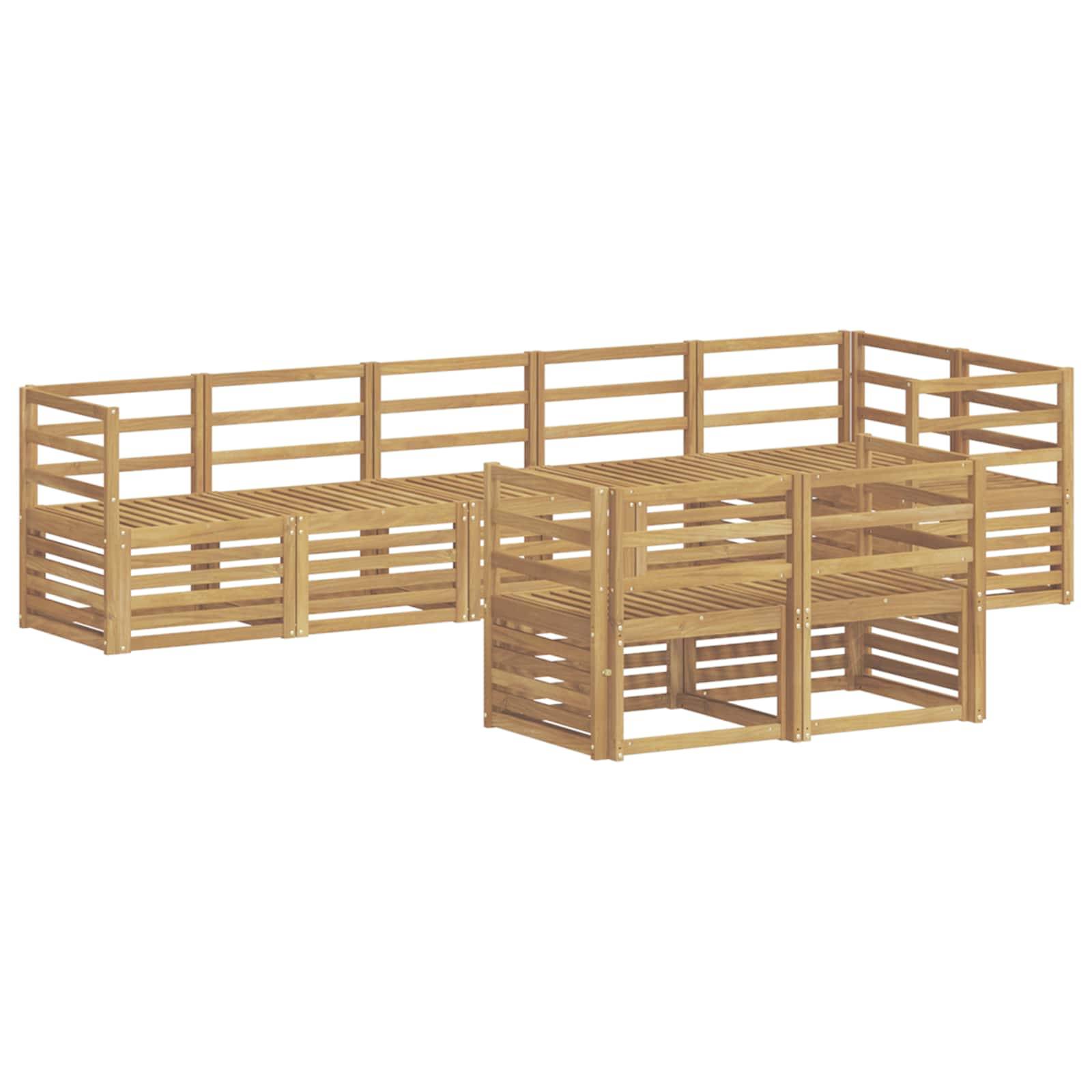 vidaXL Outdoor-Sofagarnitur 8 pcs Weiß 304 x 126,5 x 73 cm