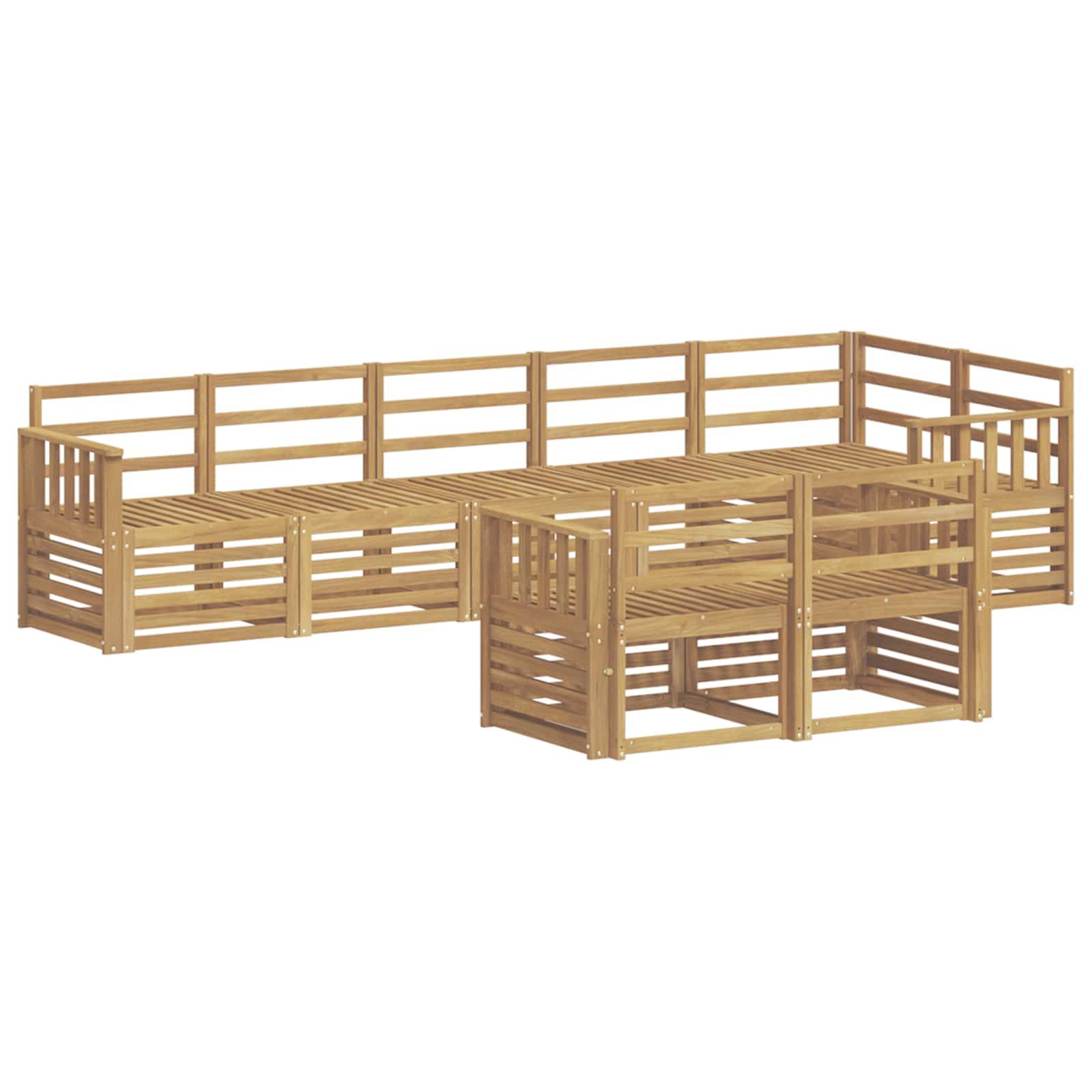 vidaXL Outdoor-Sofagarnitur 8 pcs Weiß 306 x 128,5 x 73 cm
