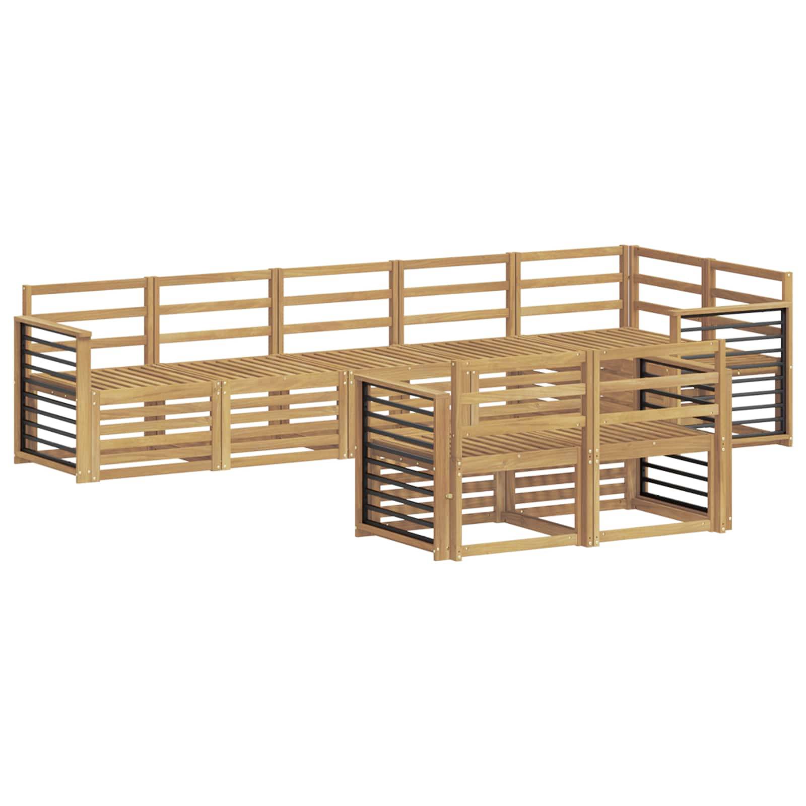 vidaXL Outdoor-Sofagarnitur 8 pcs Weiß 306 x 128,5 x 73 cm