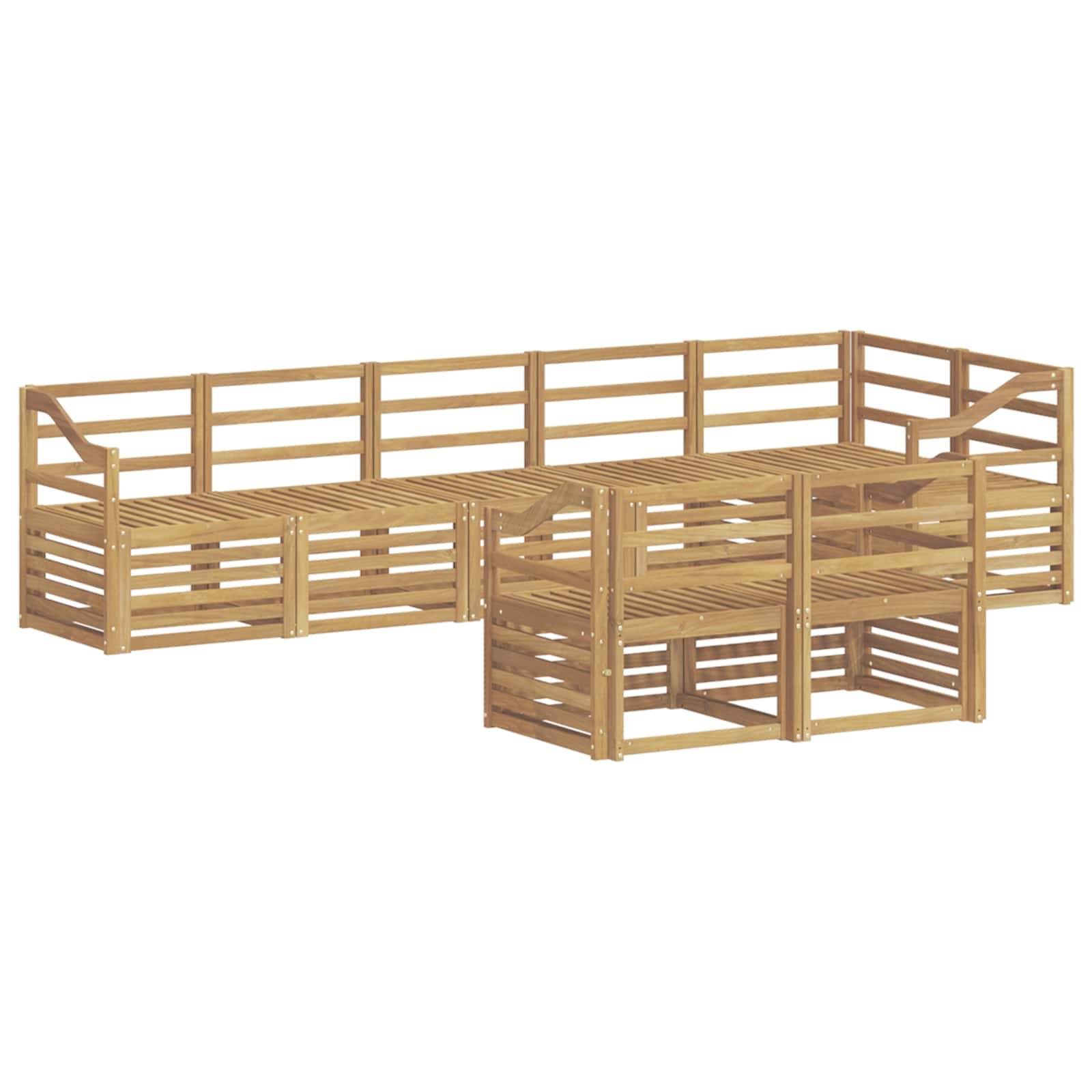 vidaXL Outdoor-Sofagarnitur 8 pcs Weiß 304 x 126,5 x 73 cm