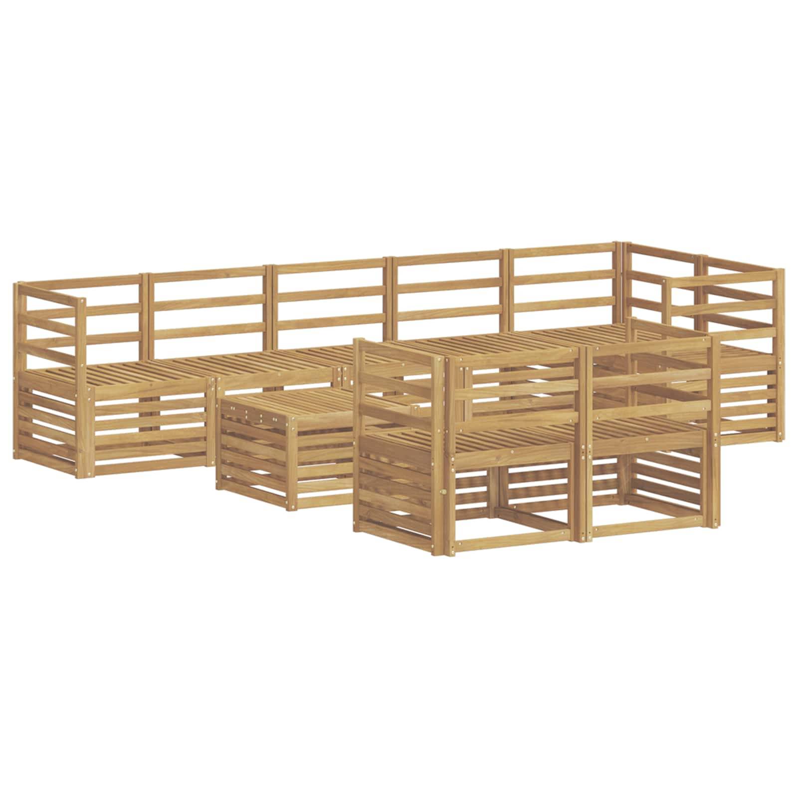 vidaXL Outdoor-Sofagarnitur 9 pcs Weiß 59 x 59 x 37 cm