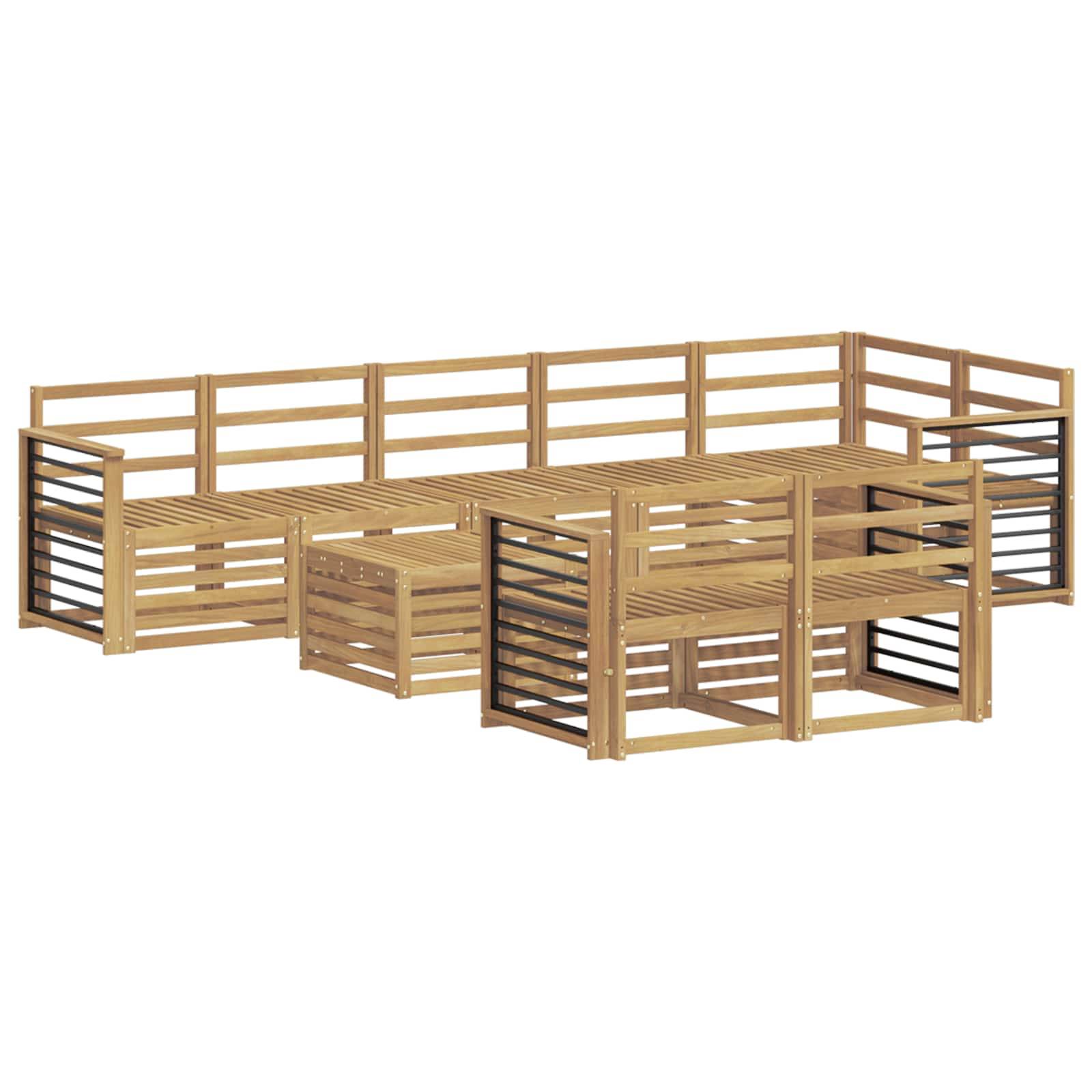 vidaXL Outdoor-Sofagarnitur 9 pcs Weiß 59 x 59 x 37 cm